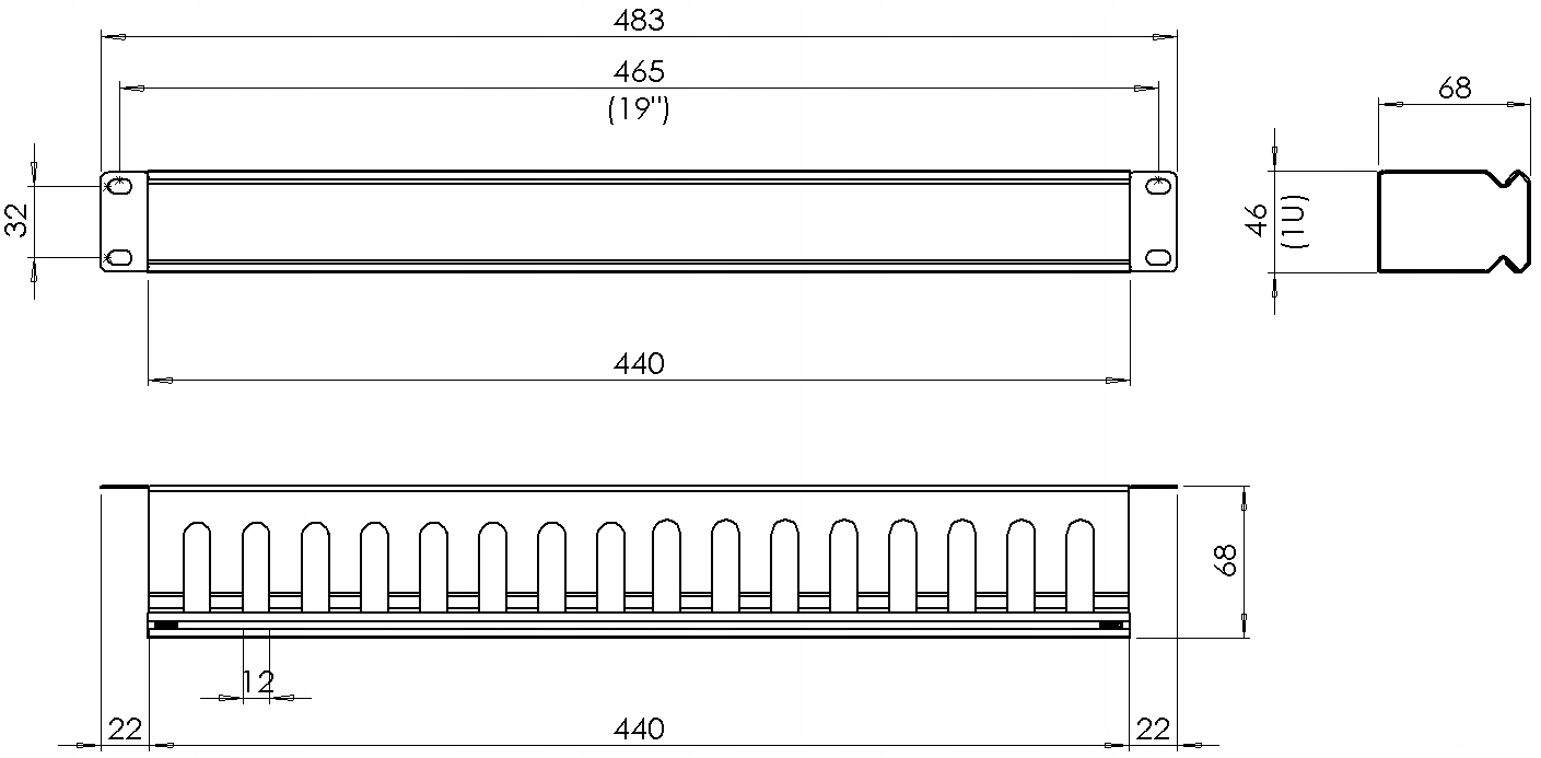 Przeznaczenie do szaf rackowych 19