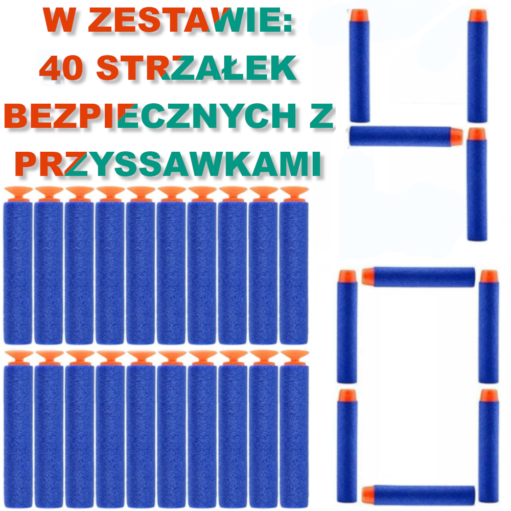 NERF Wyrzutnia Blaster Pistolet Karabin Elektryczny AUTOMATYCZNY Na Strzałki TOMDORIX