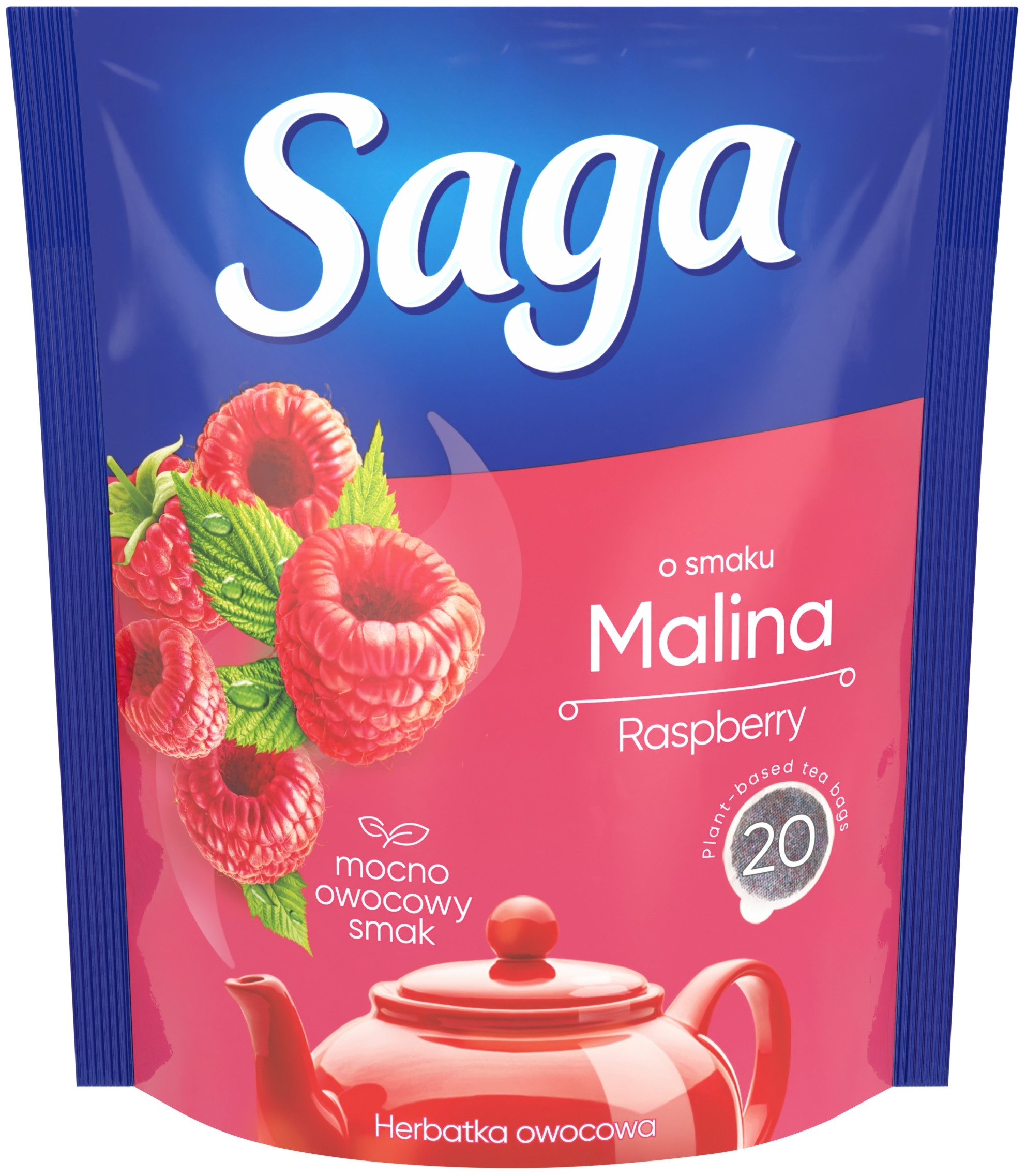 Saga Herbatka owocowa o smaku malina 34 g – Doskonały wybór na każdą porę