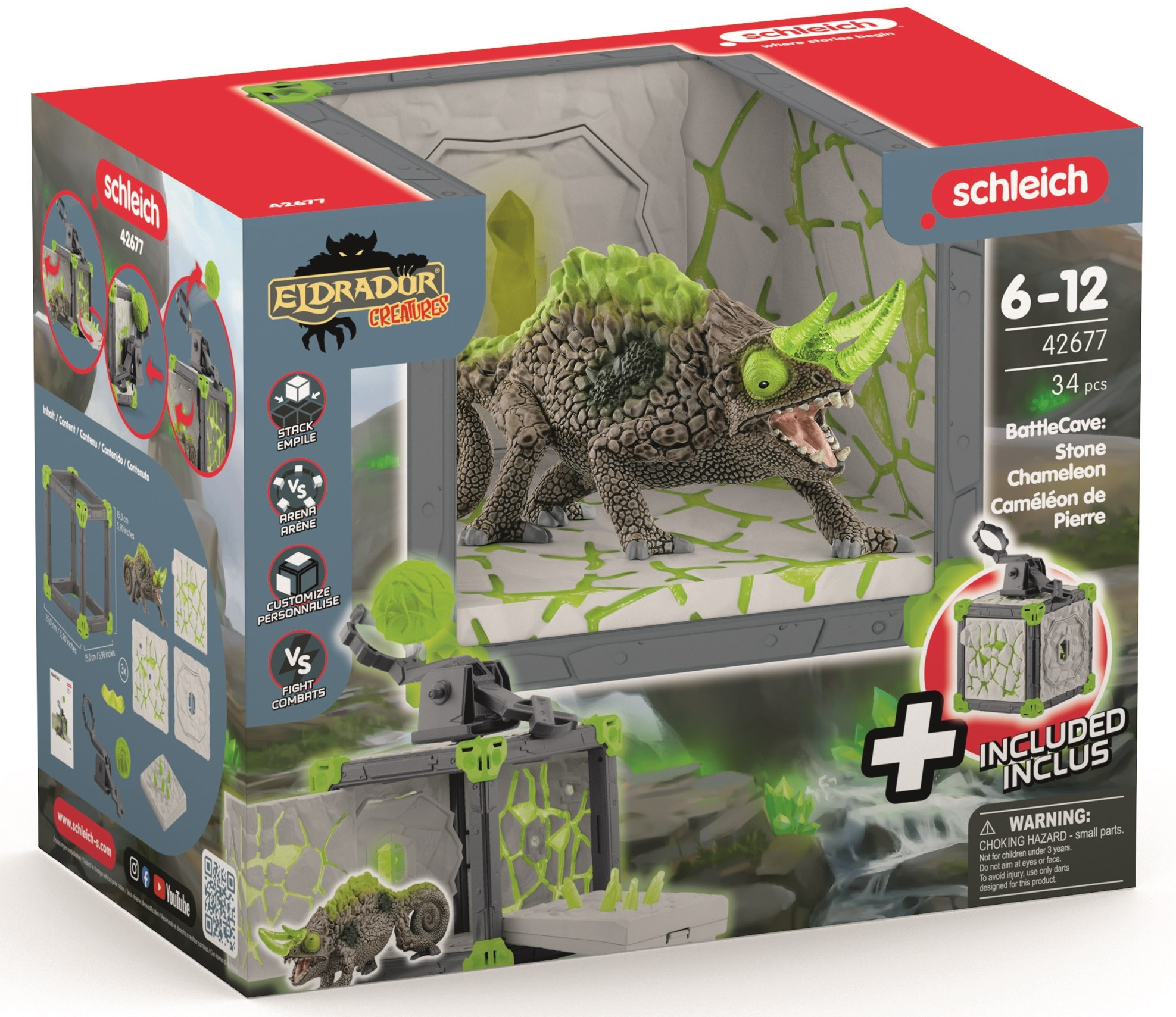Figurka Schleich BattleCave Kamienny Kameleon – Przygotuj się na przygodę!