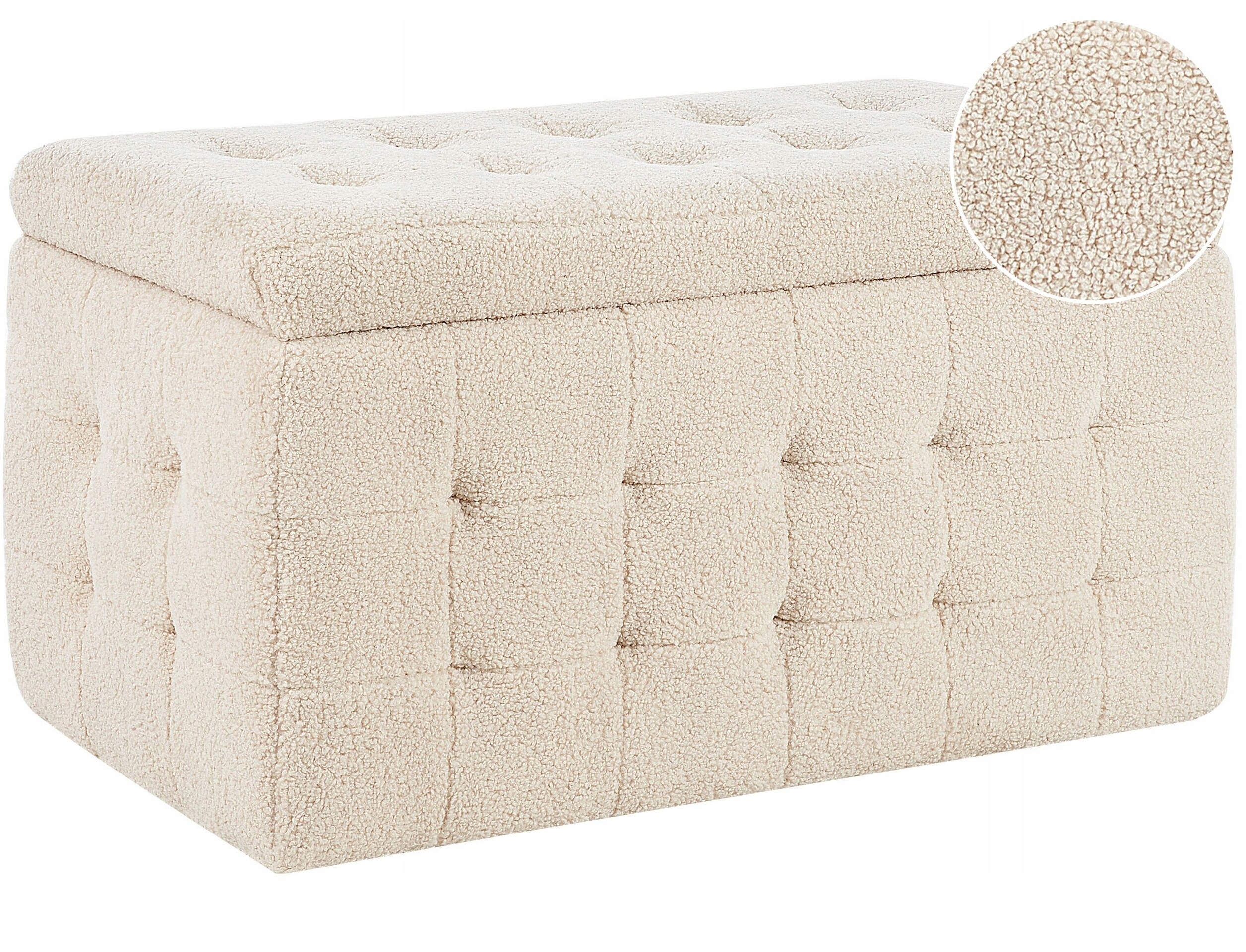 Otomana ze schowkiem MICHIGAN Boucle Beżowy – Stylowy dodatek do Twojego wnętrza