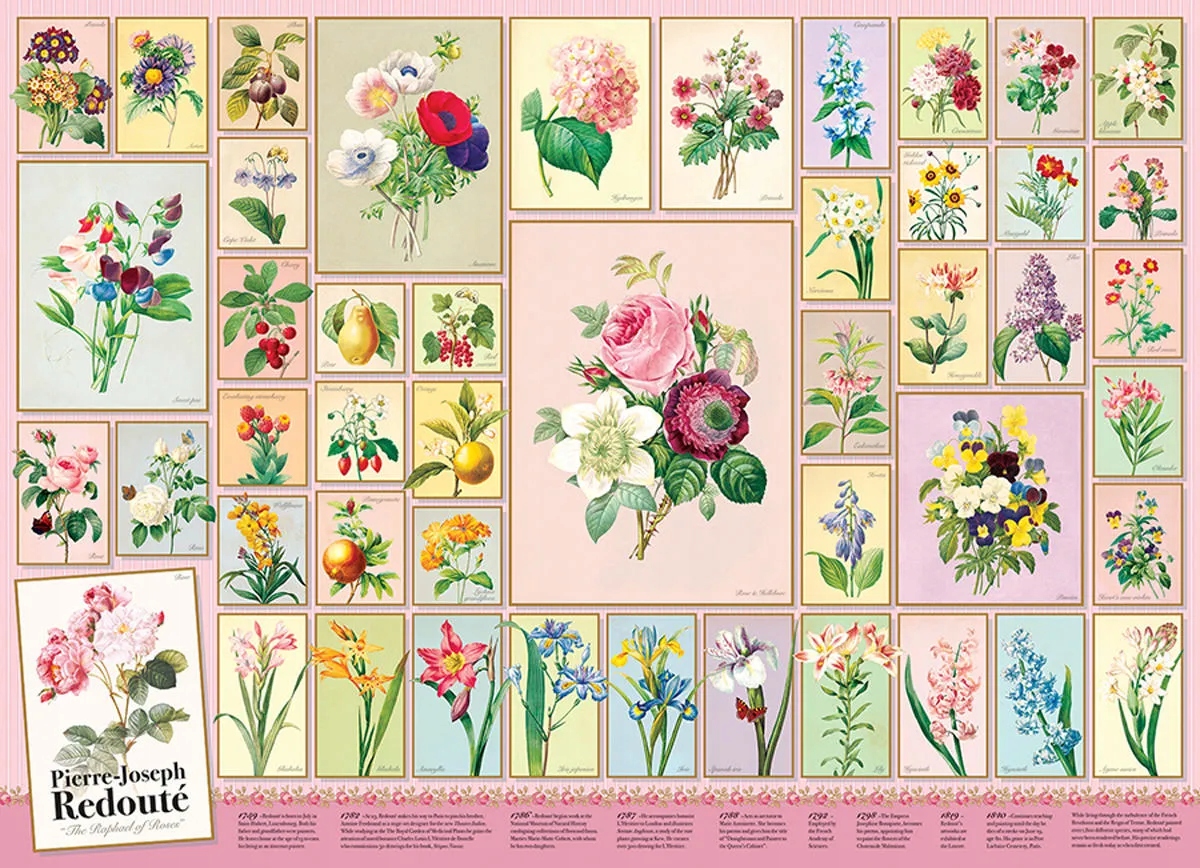 Puzzle 1000 Pierre-Joseph Redoute – Doskonała zabawa dla całej rodziny