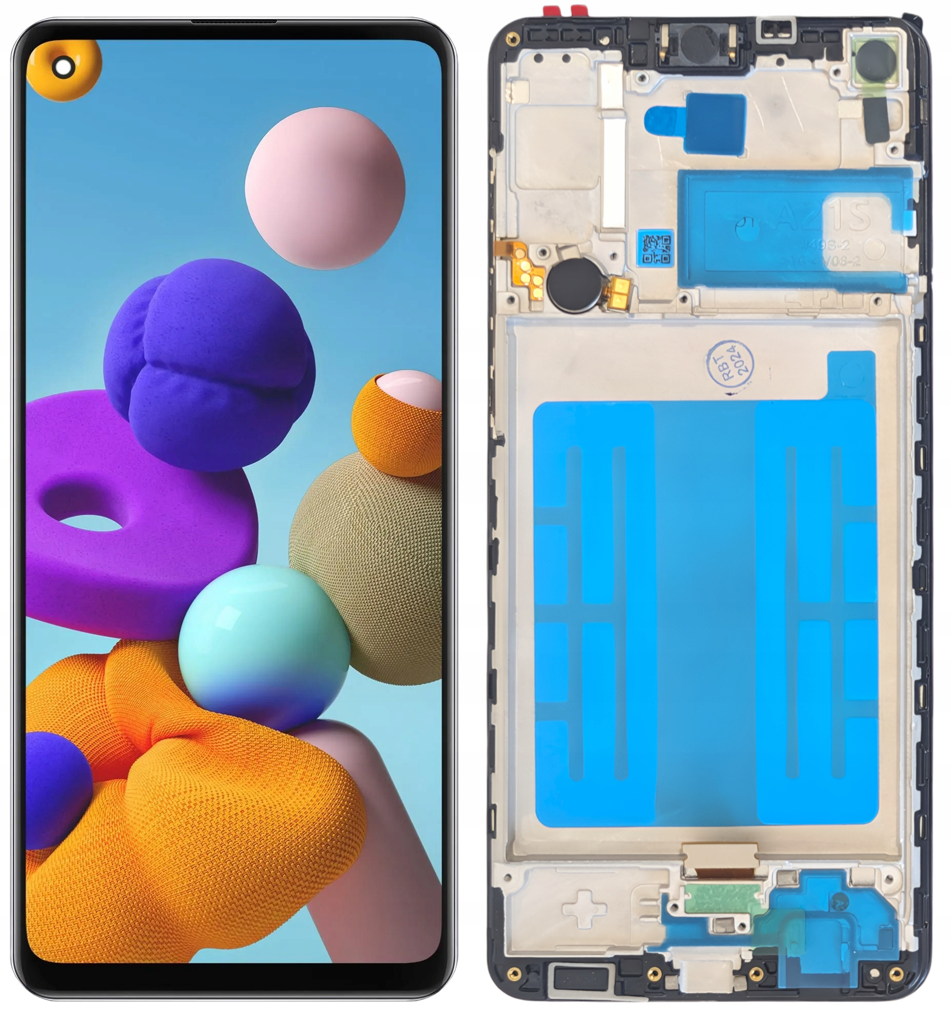 Oryginalny wyświetlacz LCD do Samsung Galaxy A21s w ramce
