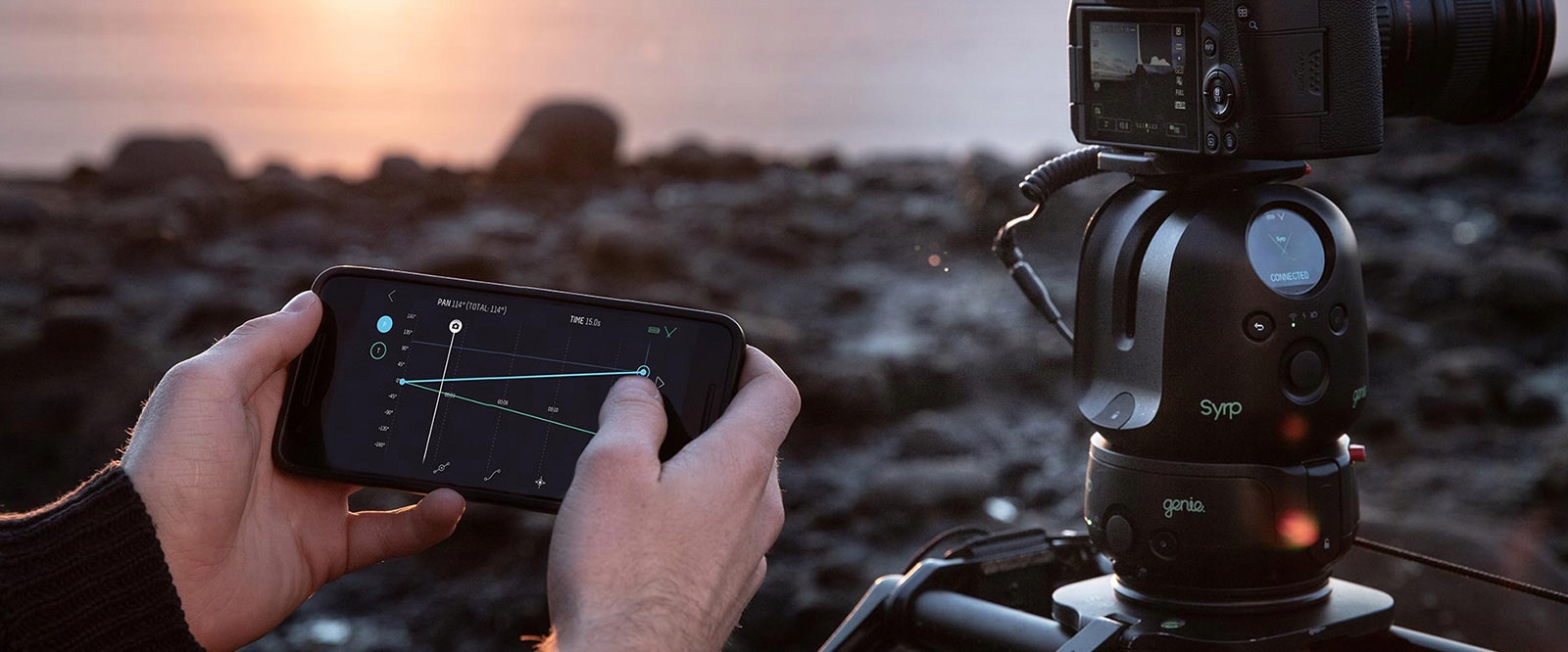 Bezprzewodowa kontrola za pomocą aplikacji Syrp Genie 2