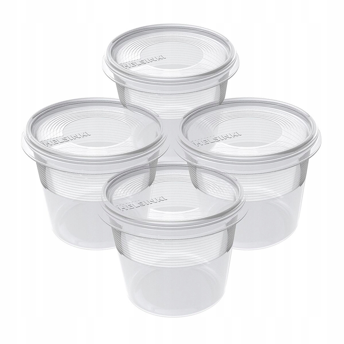 Plast Team Zestaw 4 Pojemników Do Zamrażalki Helsinki 300ml – Idealne do Przechowywania Żywności