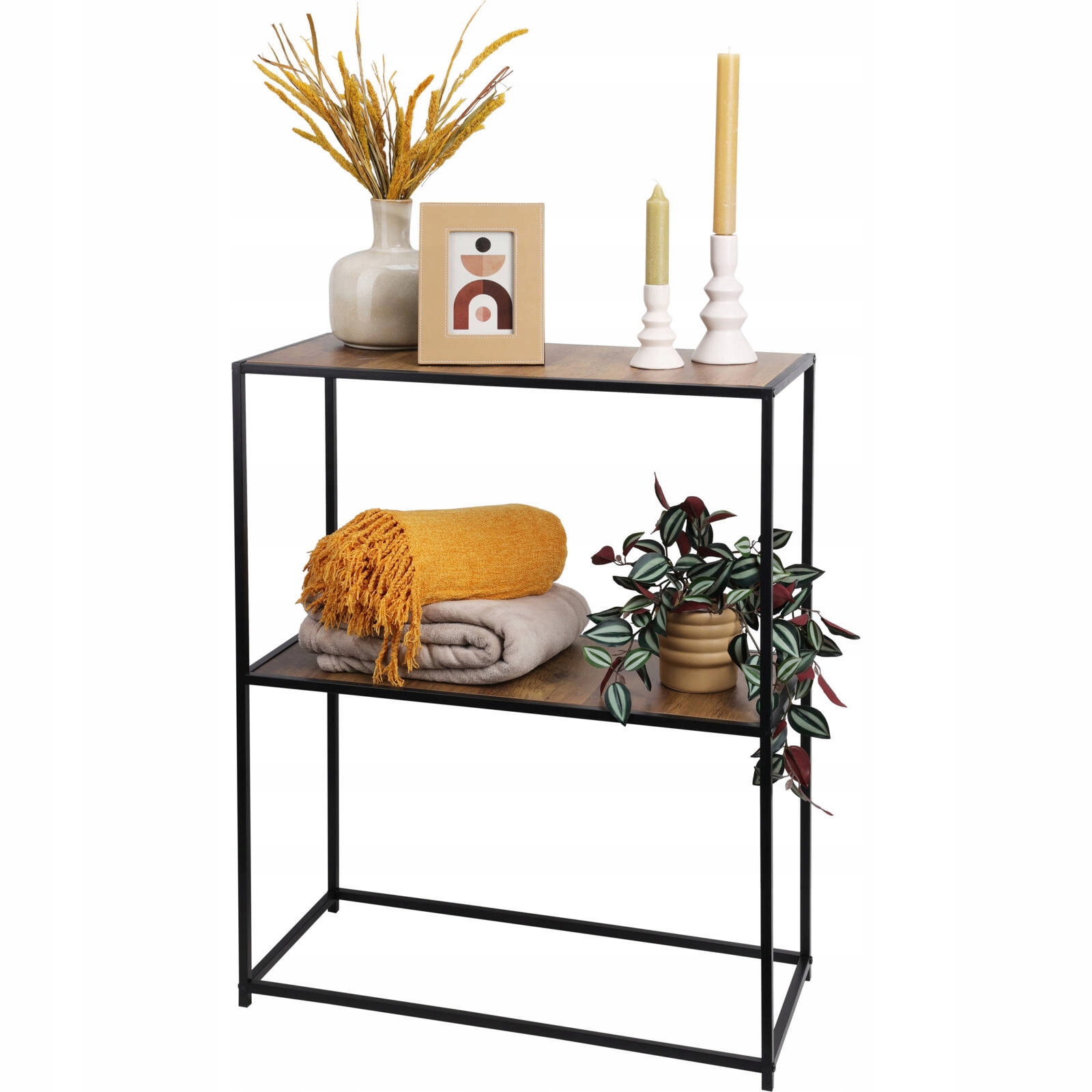 Loftowy regał z 2 półkami – Stylowy element do Twojego wnętrza