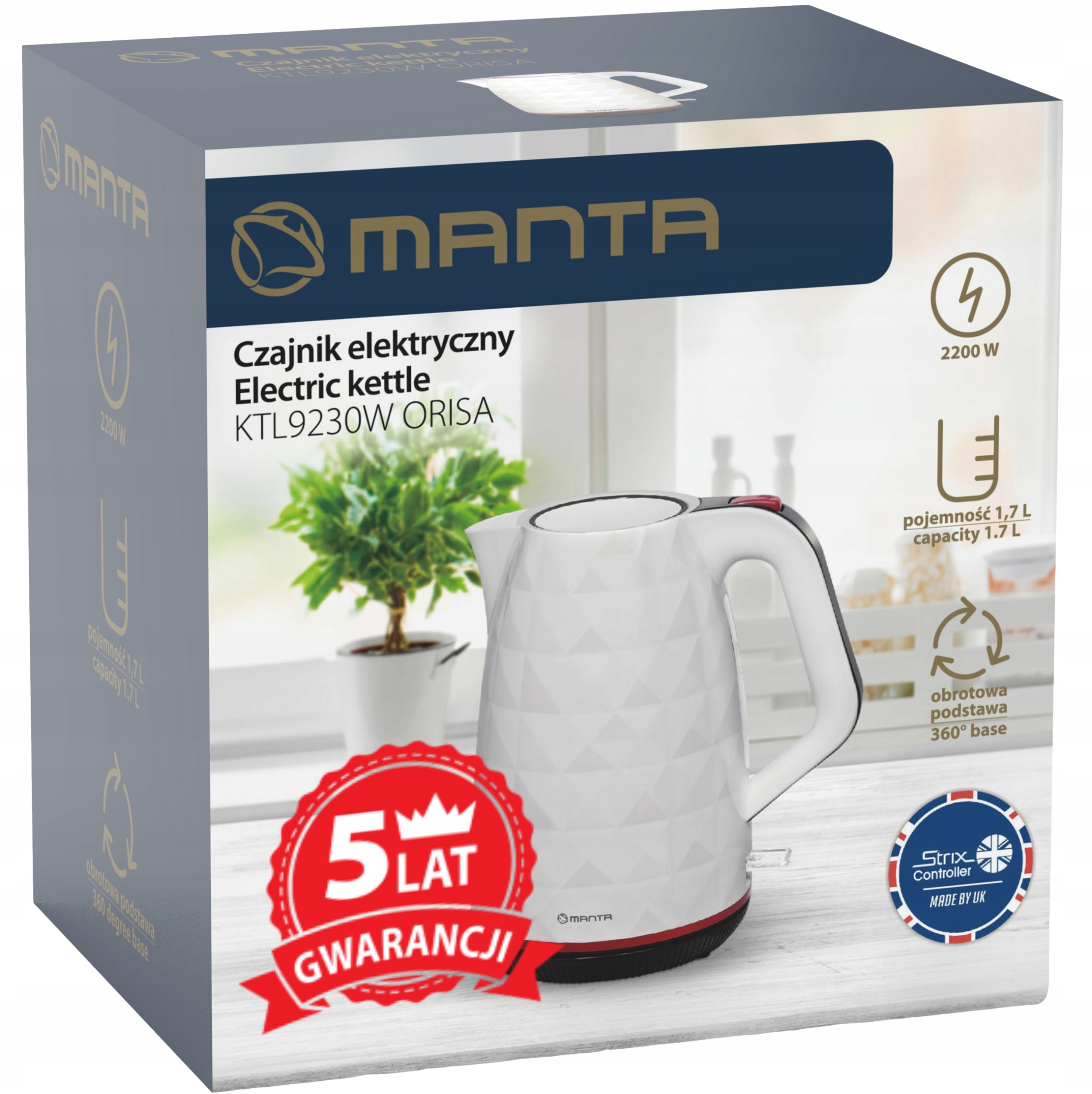 Czajnik elektryczny Manta KTL9230W – Idealny wybór dla wymagających
