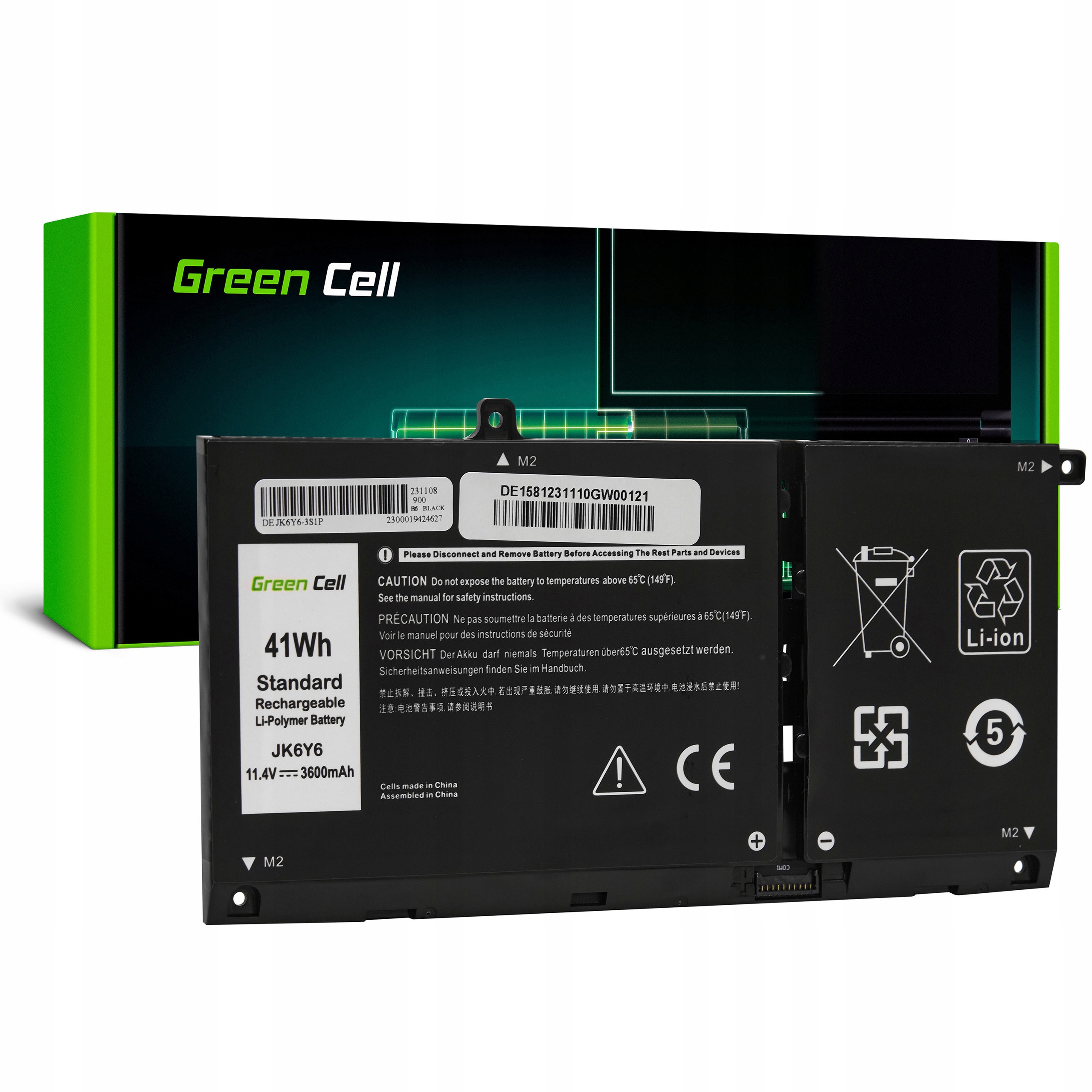 Bateria Green Cell JK6Y6 do Dell Lattitude 3510 Inspiron 5501 – Wydajność i niezawodność