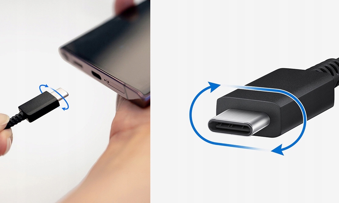 W zestawie kabel USB-C o długości 1,8 m