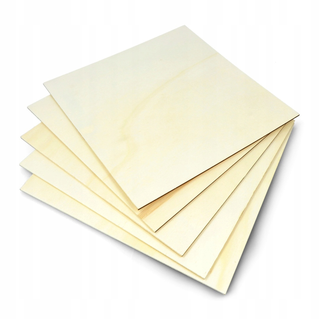 Sklejka topolowa - 3mm - 300x300mm - 5szt. – Idealna do grawerowania i cięcia