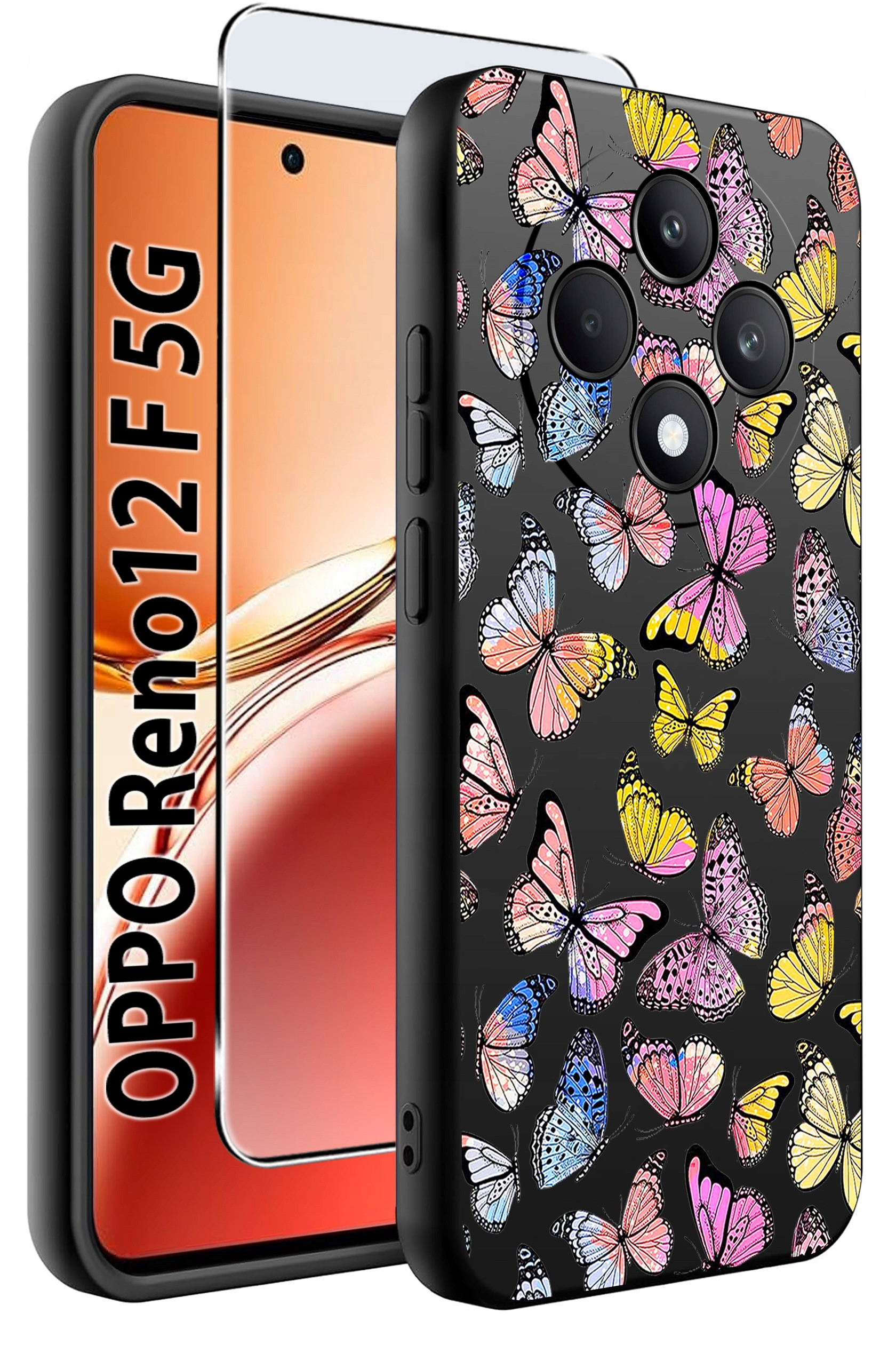 Etui do Oppo Reno 12 F 5G | 12 FS 5G WZORY | Silikonowe Matt Case + Szkło Hartowane 9H