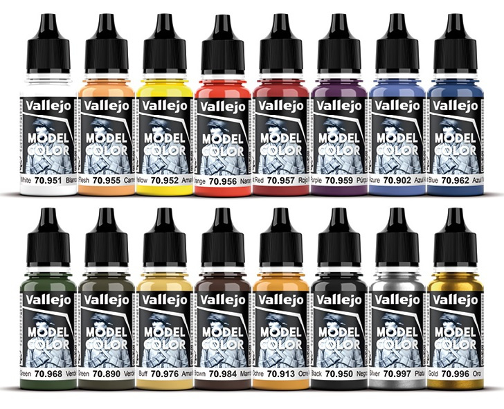 Zestaw 16 farb akrylowych do malowania modeli i figurek
