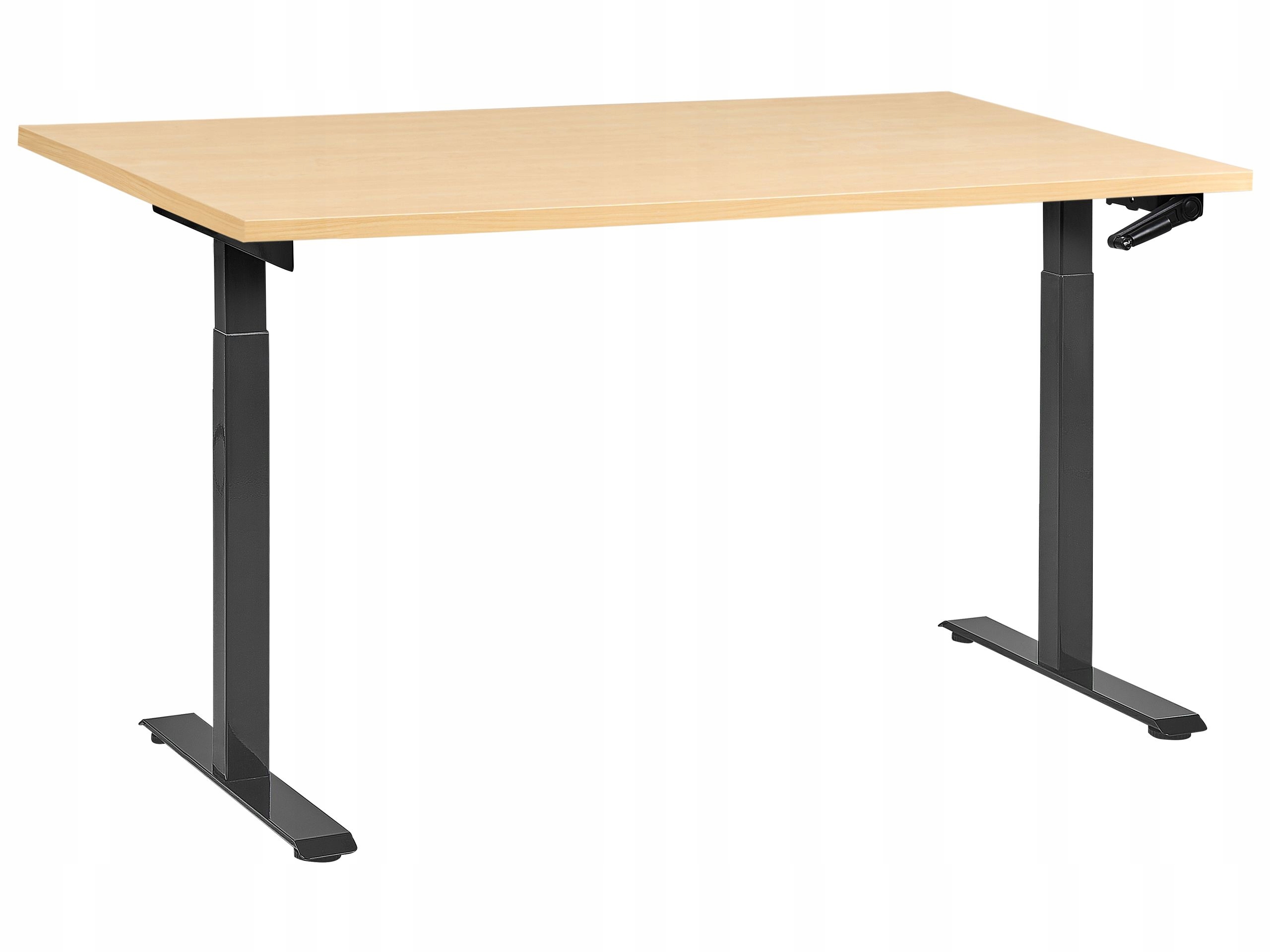 Biurko regulowane manualnie DESTINES Czarny/jasny brąz – Idealne do Twojego biura