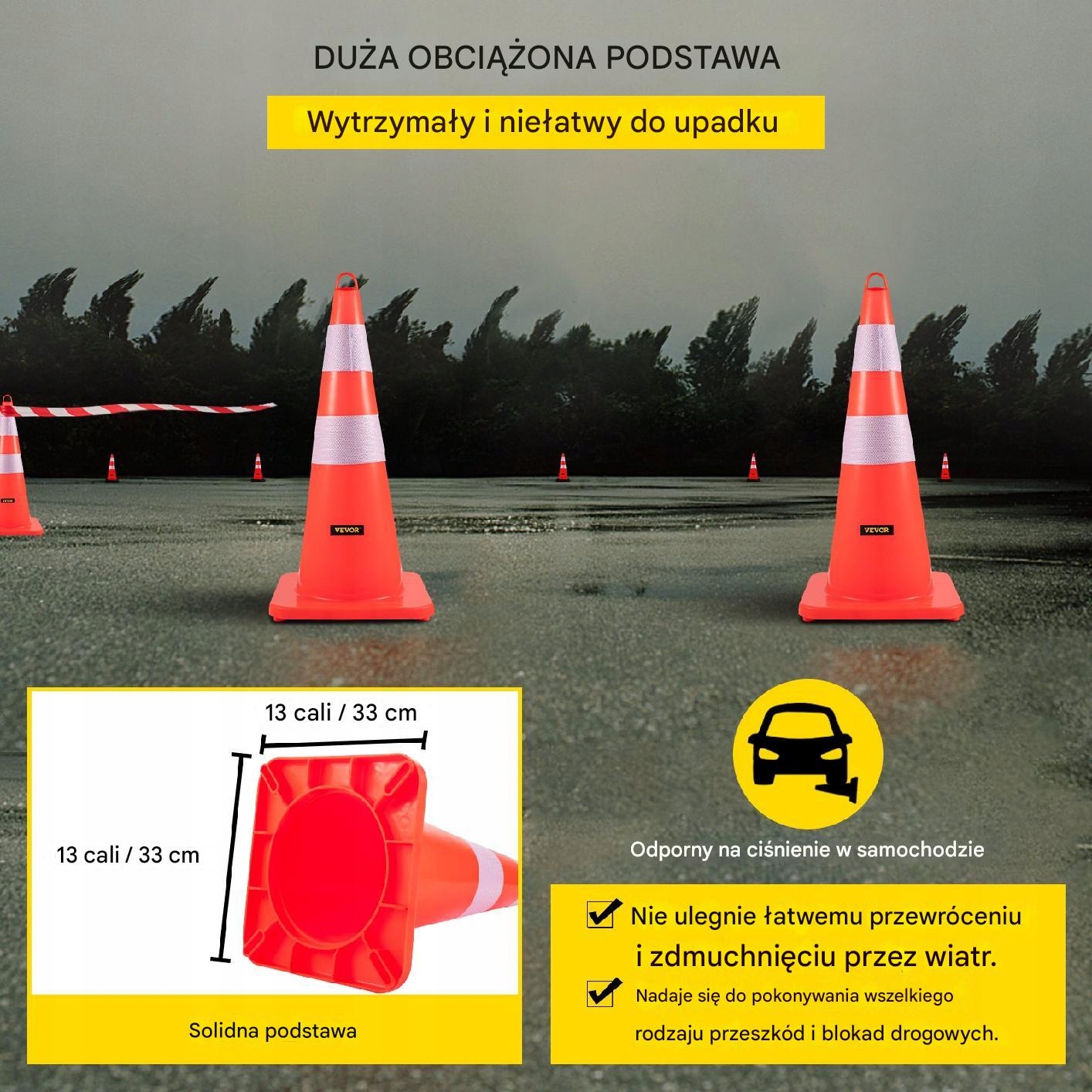 Stabilna podstawa – Odporność na wiatr i trudne warunki