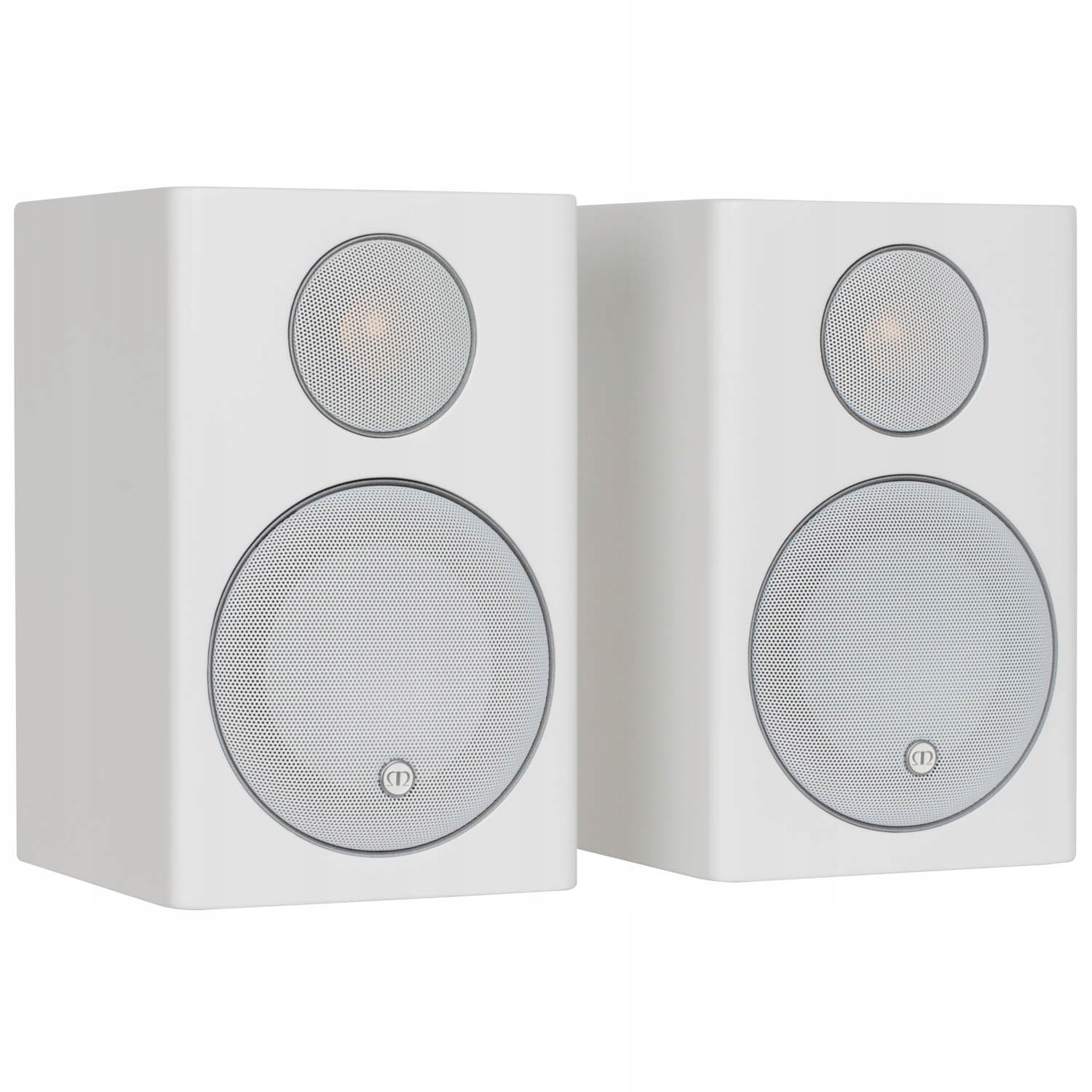 Monitor Audio Radius 90 – Kompaktowe kolumny podstawkowe w białym kolorze