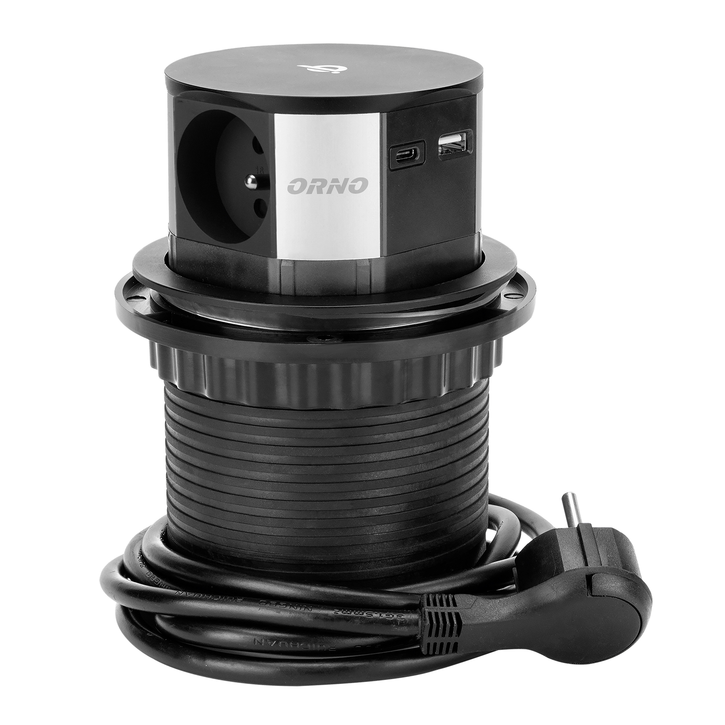 Gniazdo Wysuwane z Blatu z Ładowarką Indukcyjną i USB OR-GM-9017