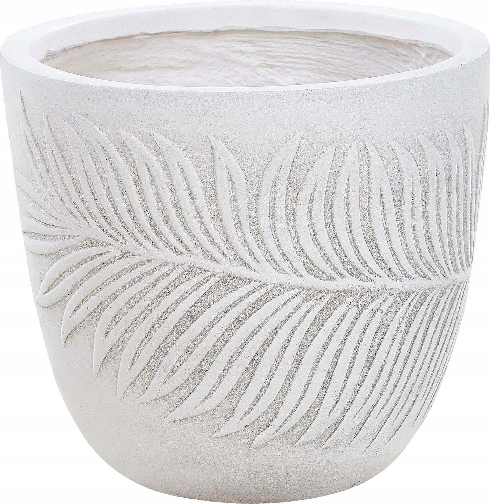 Doniczka okrągła 28 x 28 x 16 cm złamana biel FTERO – Elegancja i trwałość w Twoim ogrodzie