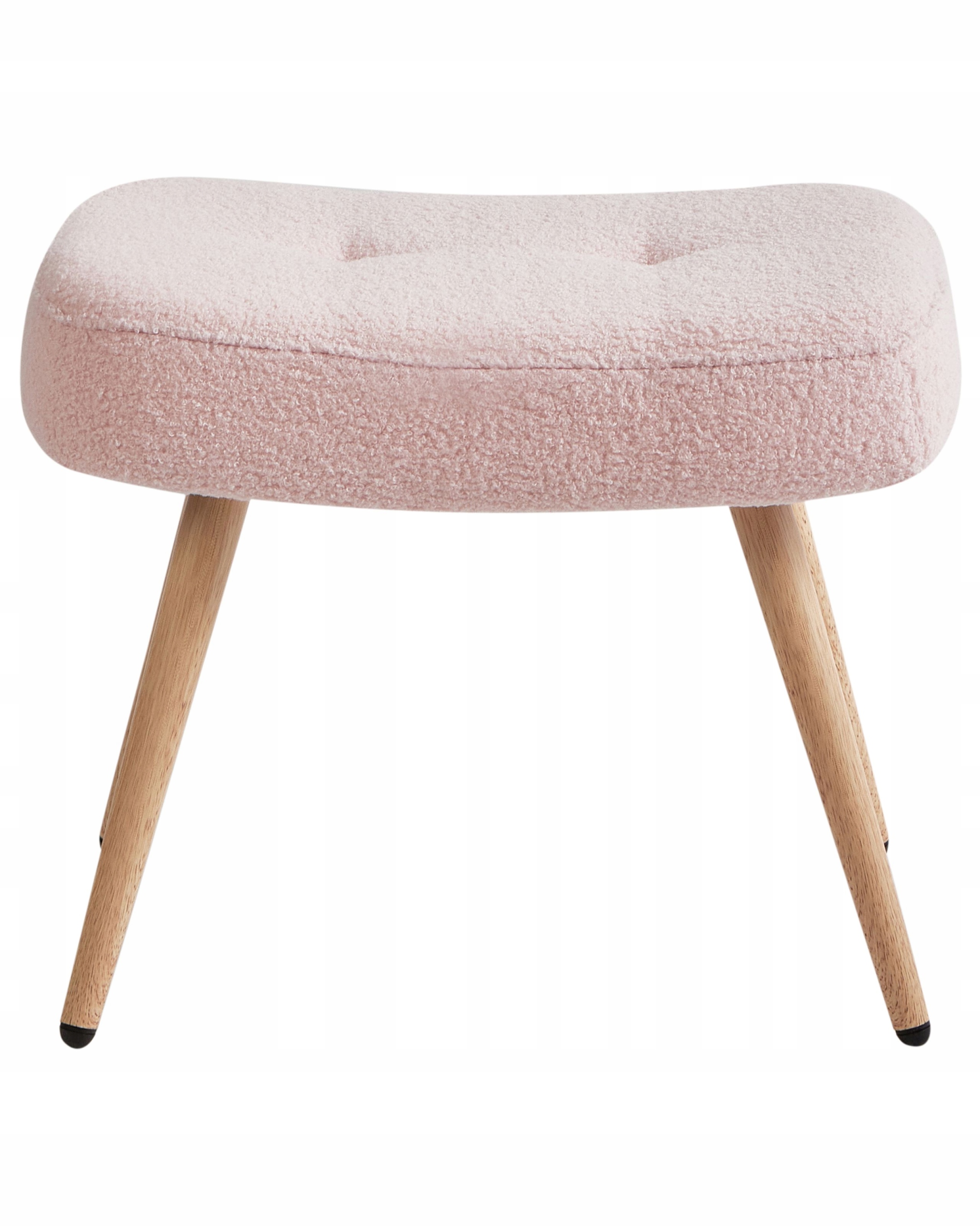 Fotel uszak VEJLE Z podnóżkiem Boucle Pastelowy róż – Elegancja i komfort w Twoim wnętrzu