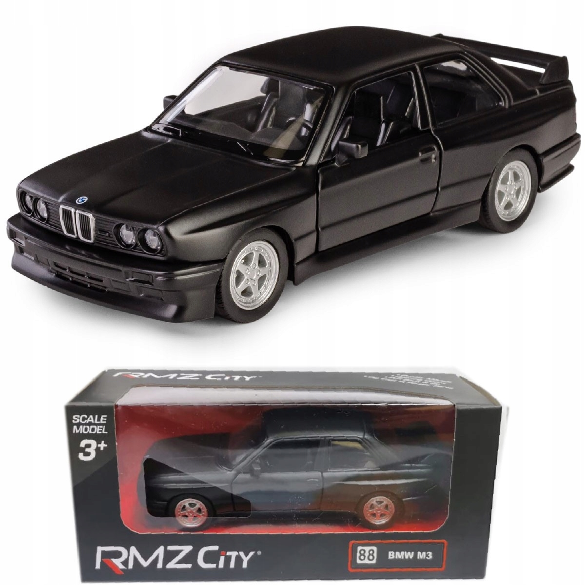 RMZ BMW M3 E30 – Matowy czarny model dla małych miłośników motoryzacji