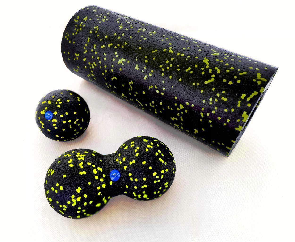 Skład zestawu: wałek, mała piłka i piłka podwójna