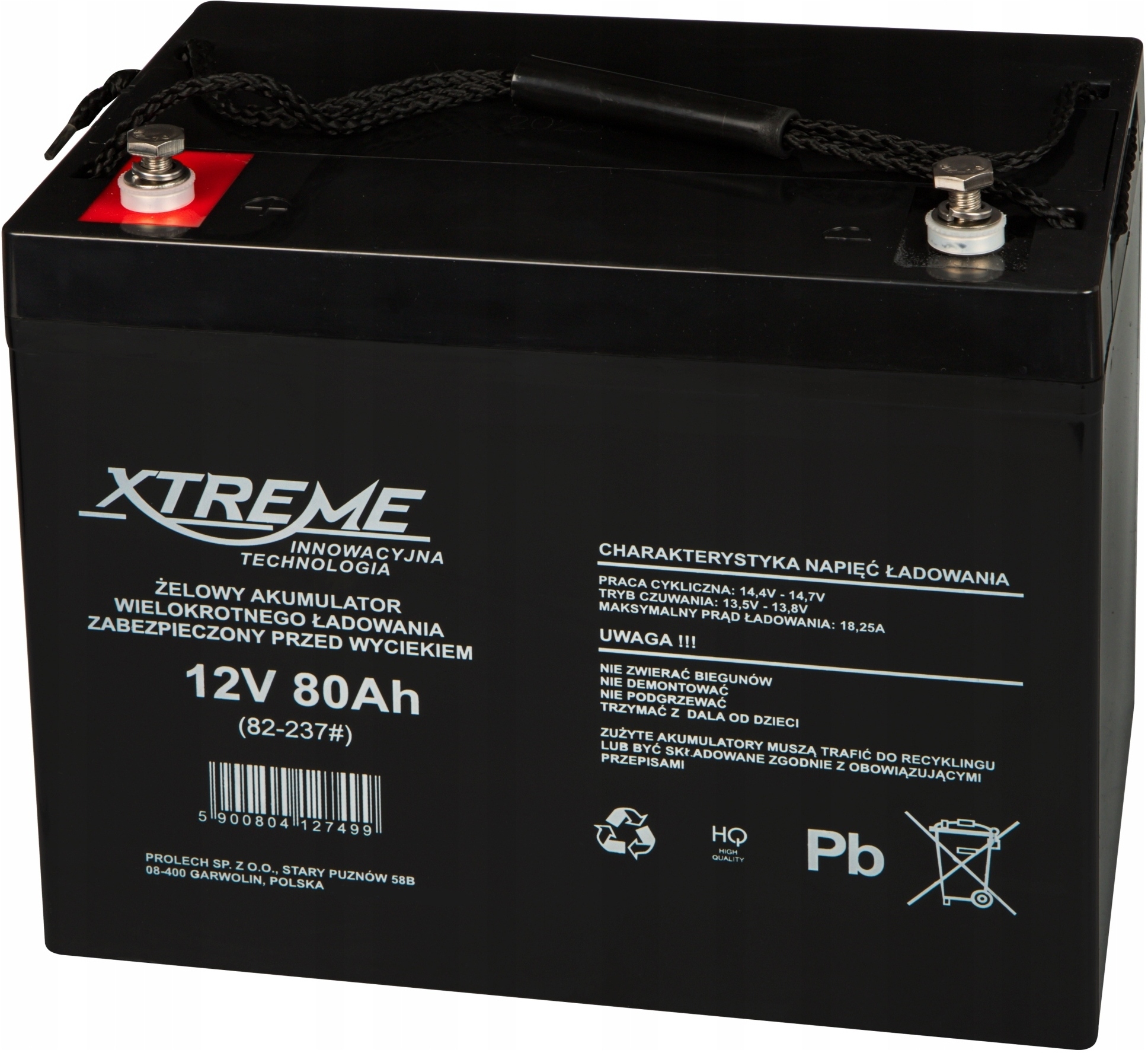 Akumulator żelowy 12V 80Ah XTREME – Niezawodne źródło zasilania