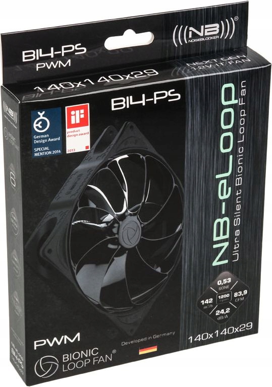 Wentylator Noiseblocker NB-eLoop Fan B14-PS (ITR-B14-PS-BL) – Cicha i efektywna wentylacja