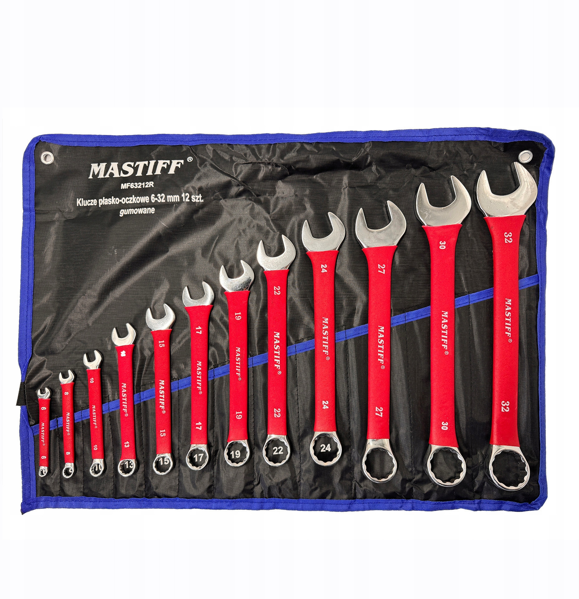 Klucze płasko-oczkowe gumowane zestaw 12 el. 6-32 mm – Niezawodny wybór dla każdego majsterkowicza