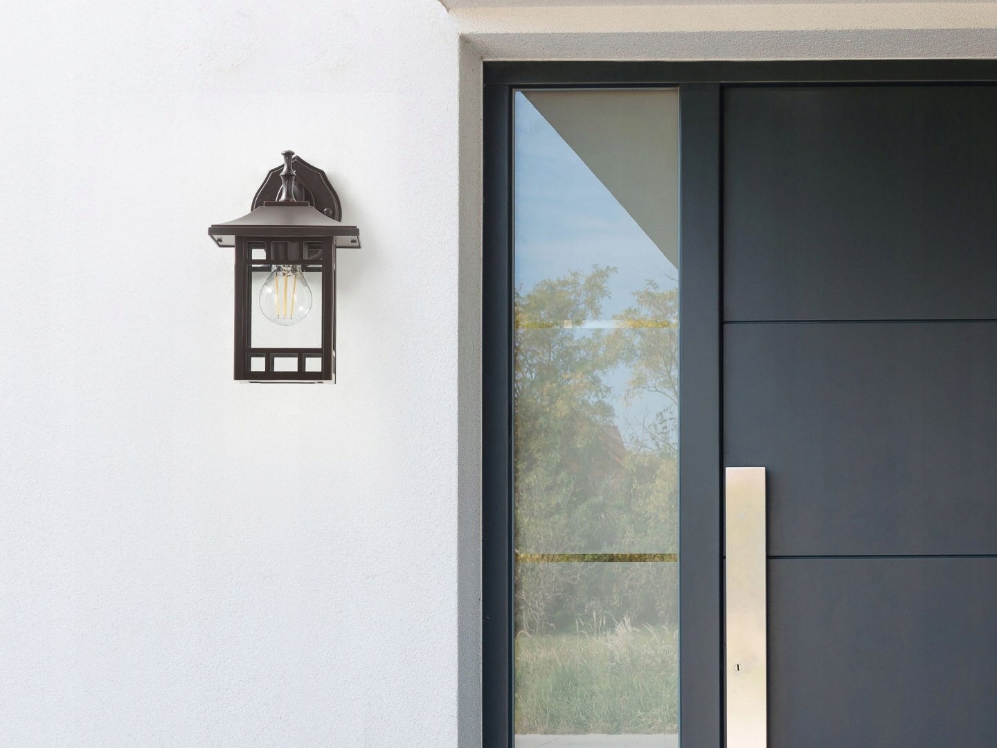 Kinkiet Beliani Lampa ścienna zewnętrzna czarna HERIOT – Elegancja w Twoim ogrodzie