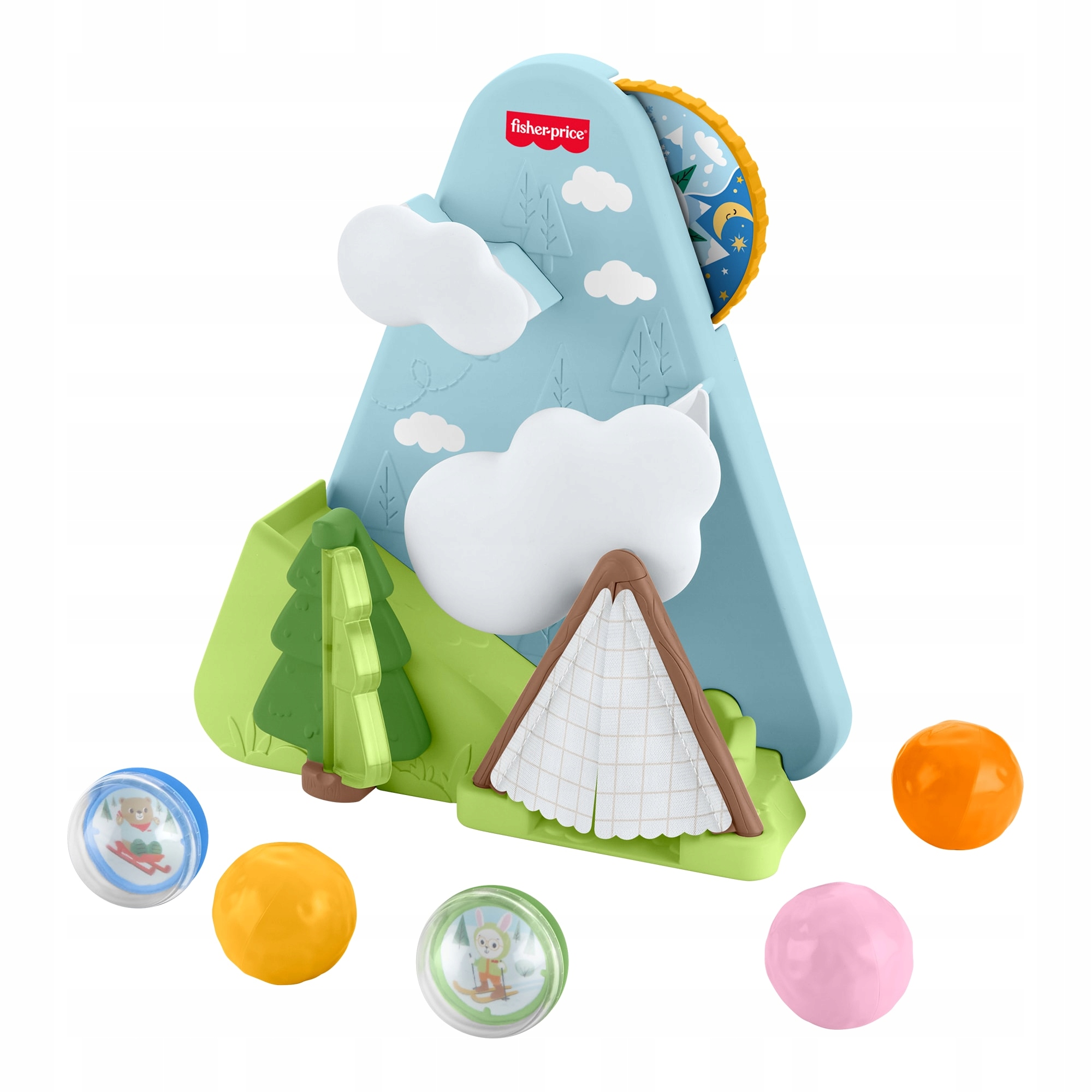 Fisher-Price Leśni Przyjaciele Góra z piłeczkami – Zabawka aktywizująca dla maluchów