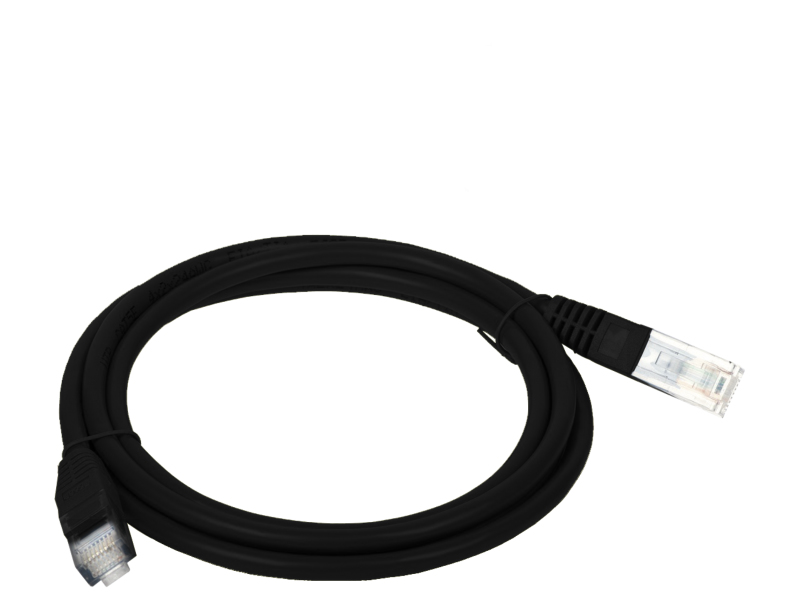Patch-cord U/UTP kat.5e PVC 5.0m czarny – Idealne połączenie dla Twojej sieci