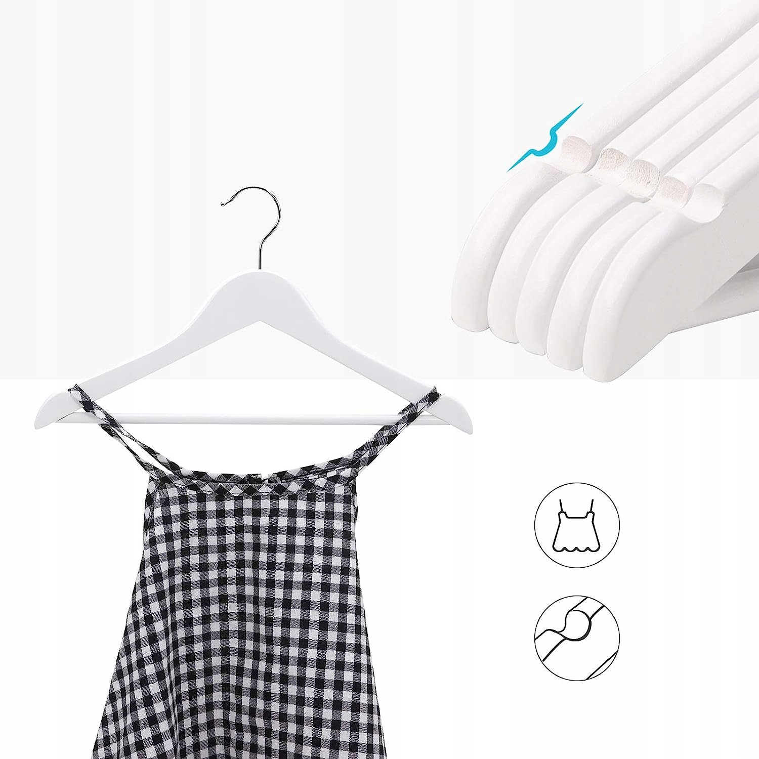 Wieszaki na ubrania drewniane Songmics CRW06W-20 – Idealne dla dzieci