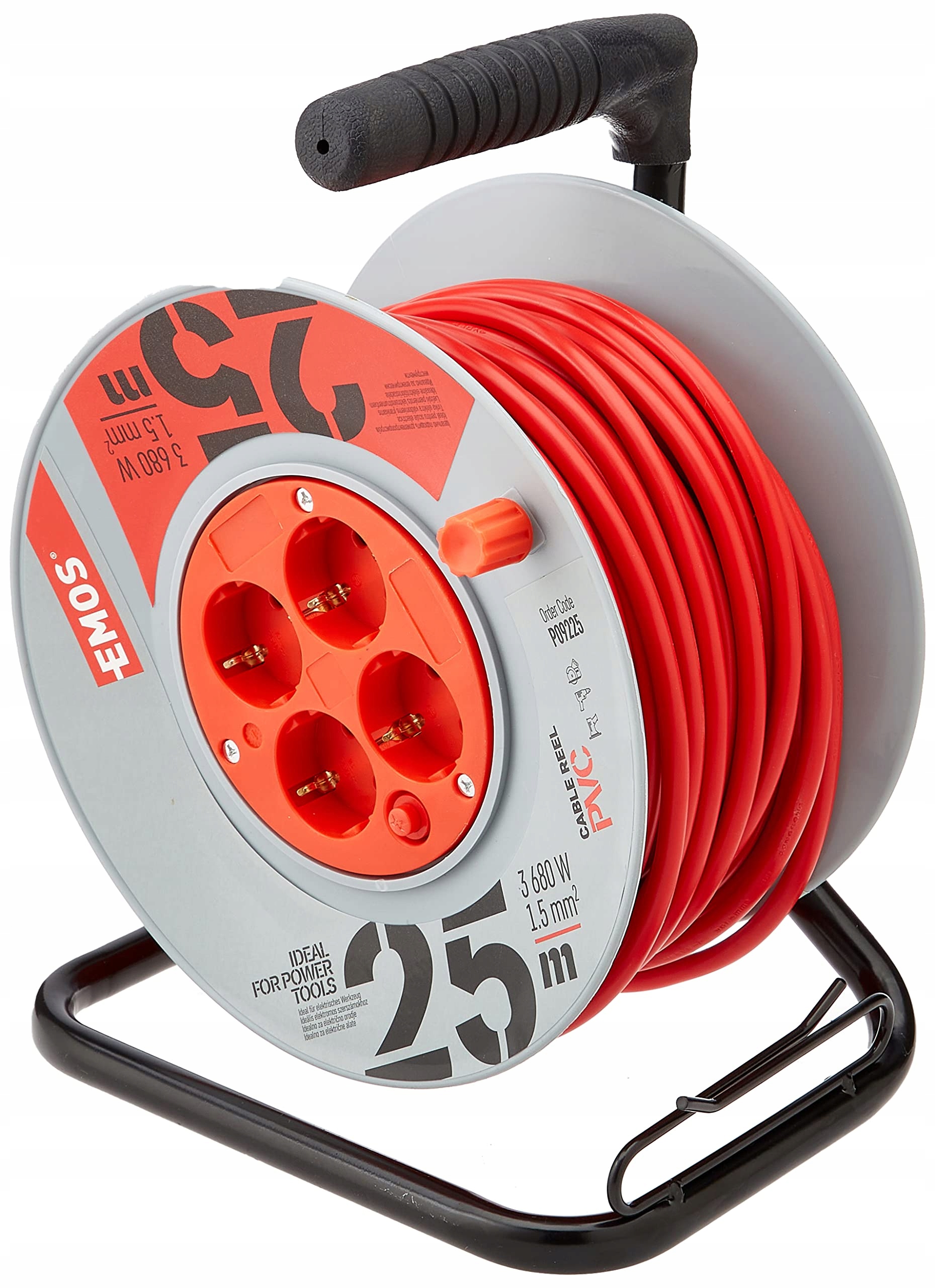 PVC przedłużacz zwijacz kabla - 4 gniazdek 25 m 1,5 mm² SCHUKO P09225 – Wydajność i wygoda w jednym