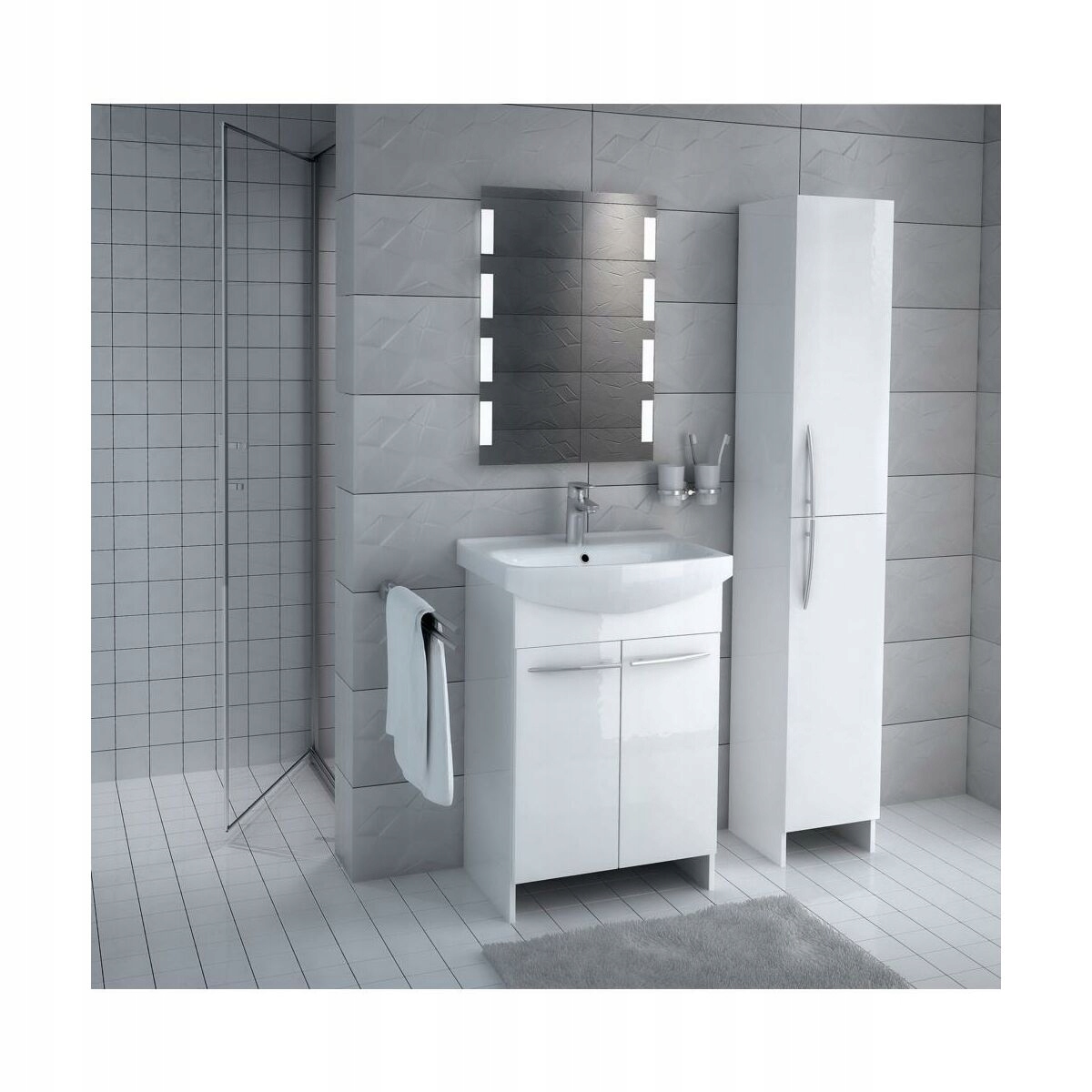 Klasyczny design i biały kolor szafki