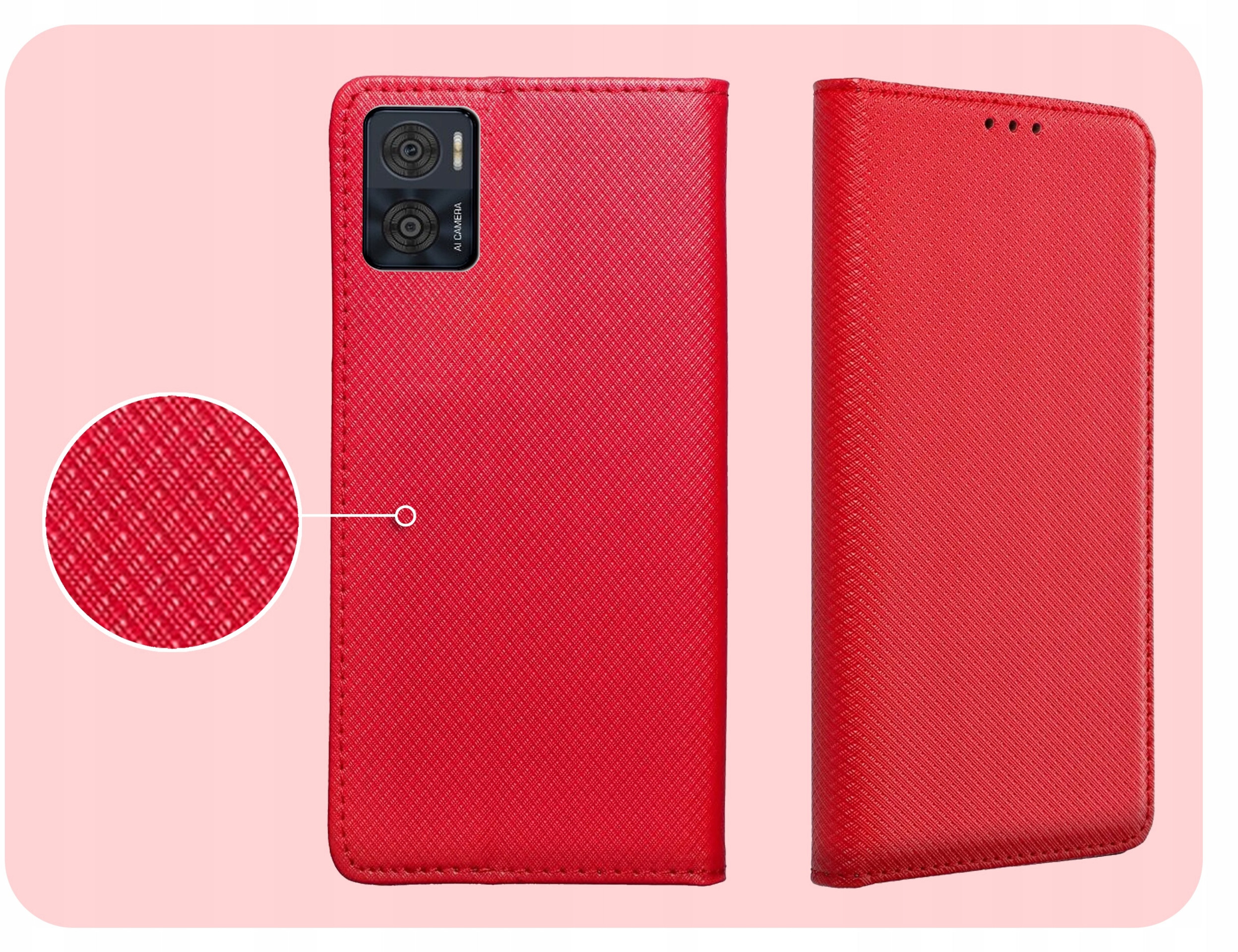 Ekskluzywne czerwone etui – Stylowe wykończenia i ekologiczna skóra