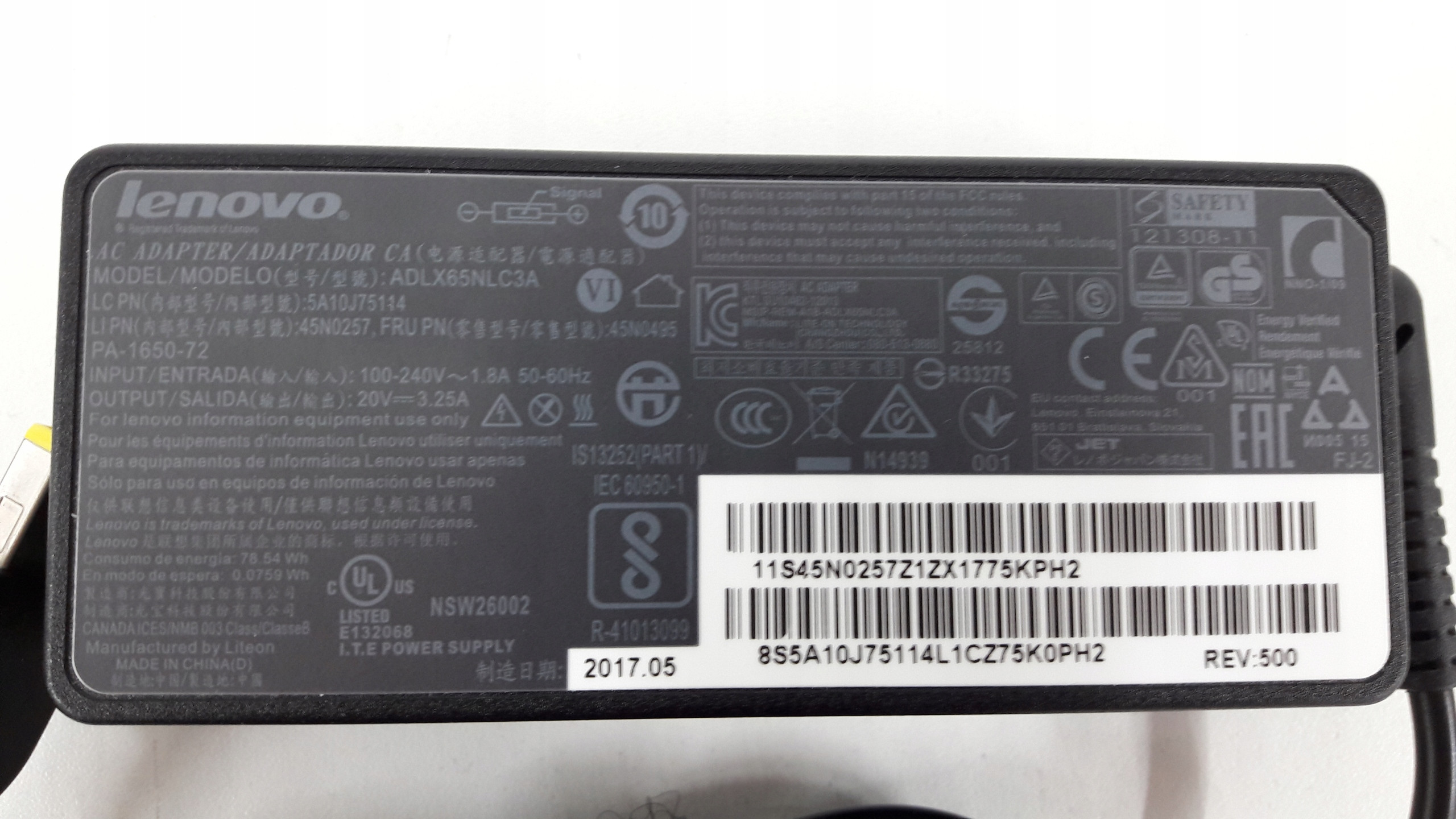 Zasilacz Delta ADLX65NDC3A 65 Watt – Oryginalna ładowarka do laptopów Lenovo