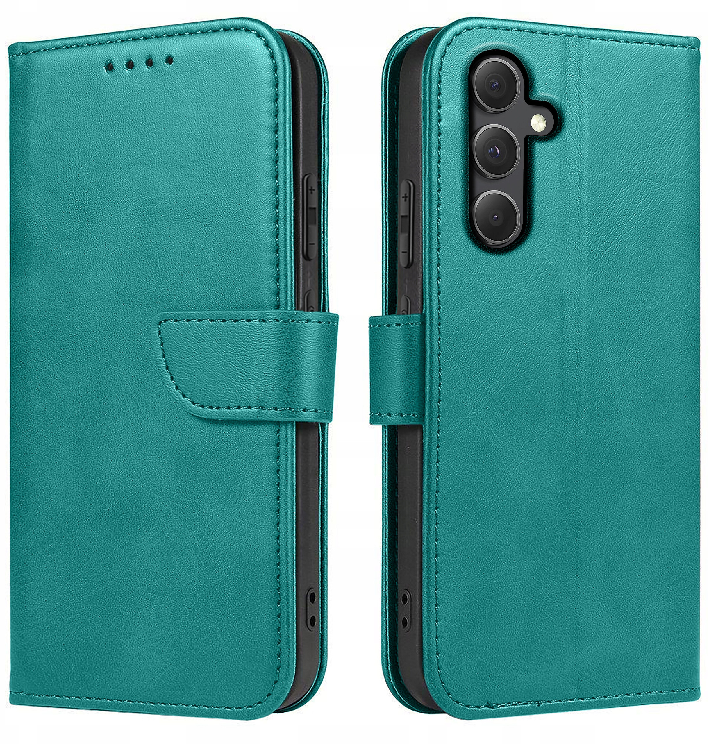 Etui Skórzane PORTFEL SKIN CASE + Szkło Hartowane 9H do Samsung Galaxy S24+ Plus – Ochrona i styl w jednym