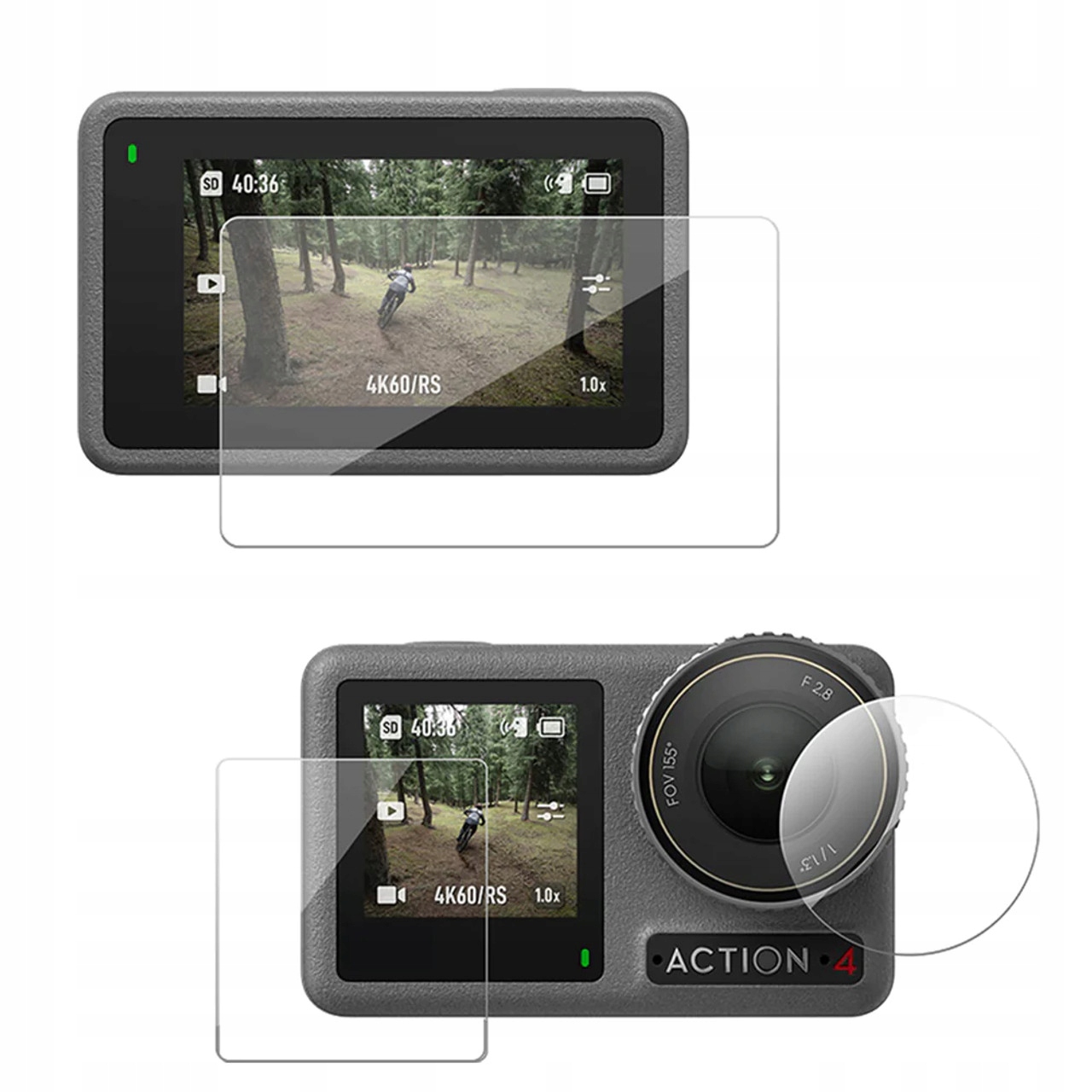 TELESIN Ochronne Szkło HARTOWANE 2.5D do Kamery Sportowej DJI Action 4 / 3 – Doskonała ochrona dla Twojej kamery