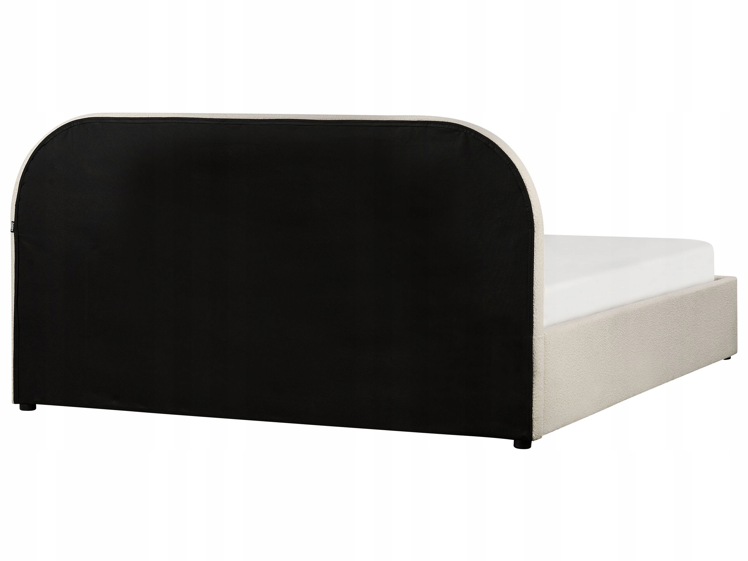 Łóżko z pojemnikiem Boucle QUILLIEN 160 x 200 cm Jasnobeżowy – Elegancja i funkcjonalność w Twojej sypialni