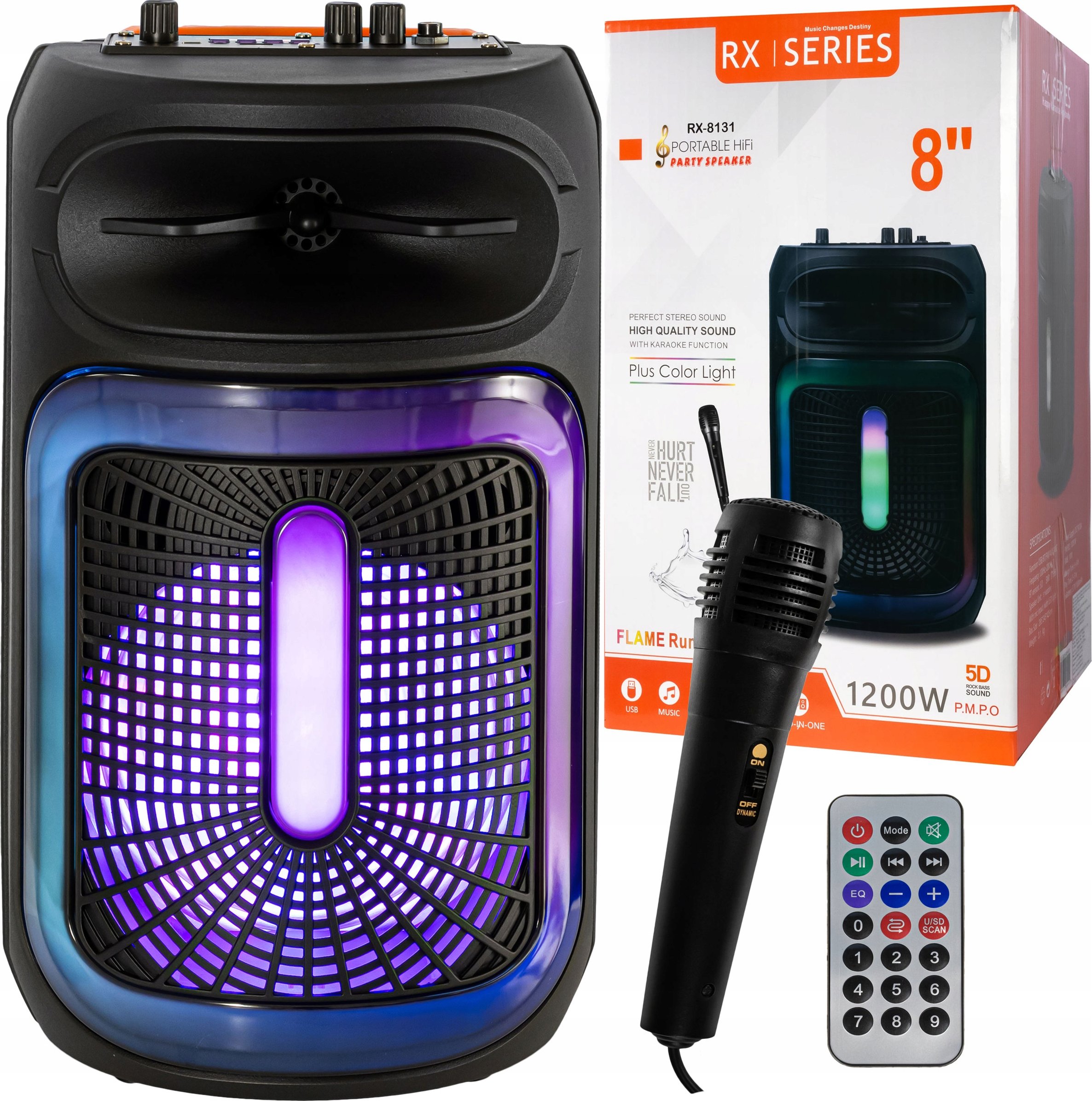 Mocny Przenośny Głośnik Boombox Bluetooth USB SD AUX Radio Mikrofon Karaoke – Muzyka w Twoim Zasięgu