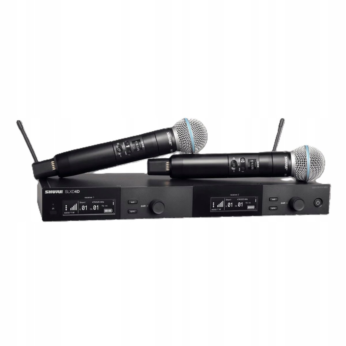 Shure SLXD24DE/B58-G59 – Podwójny cyfrowy system bezprzewodowy z dwoma nadajnikami/mikrofonami