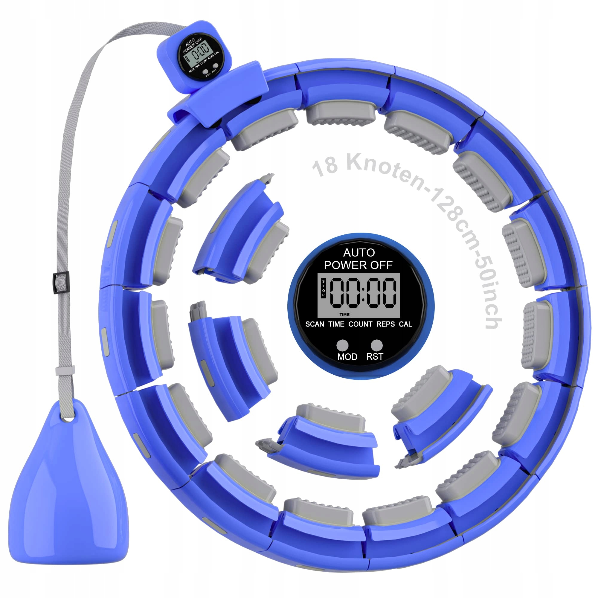 Hula hop z wypustkami i licznikiem 128 cm – Idealne do odchudzania i fitness