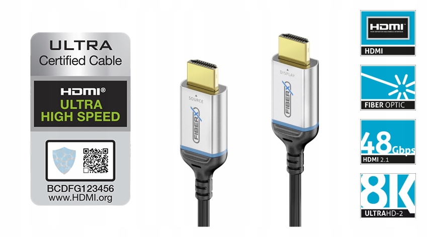 Kabel FiberX FX-I380-020 – Wysoka jakość przesyłu HDMI 2.1