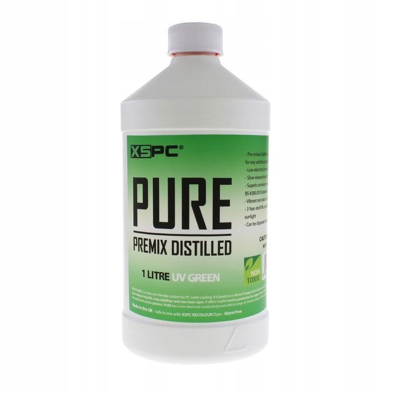 XSPC Pure Coolant, 1 Litr - zielony, UV - Idealny płyn chłodzący do komputerów