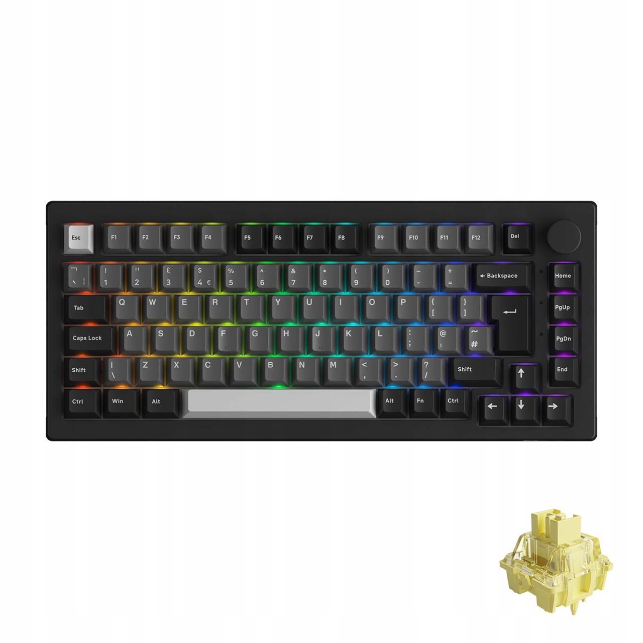 Klawiatura Akko AKKO 5075B Plus S Black&Silver Gaming Tastatur - V3 Pro Cream Yellow – Wydajność i styl w jednym
