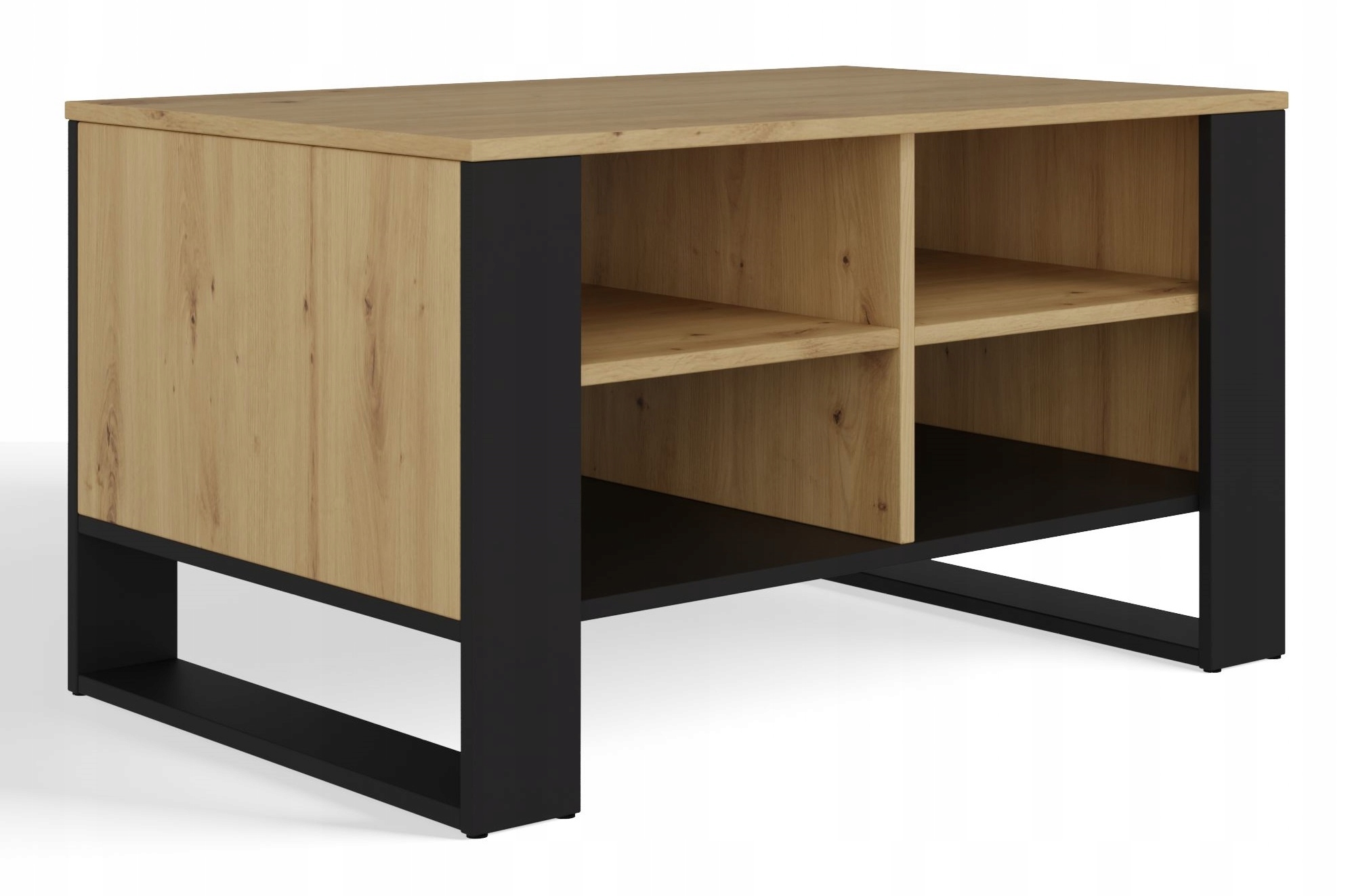 Topeshop STOLIK KAWOWY ŁAWA MODERN 4P DĄB ARTISAN CZERŃ – Elegancja w Twoim salonie