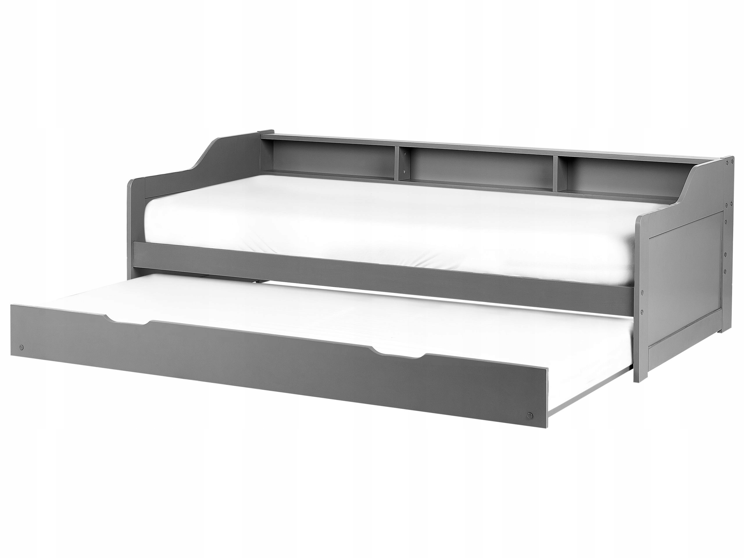 Łóżko wysuwane Drewno EDERN 90 x 200 cm Szary – Elegancja i funkcjonalność w Twoim wnętrzu