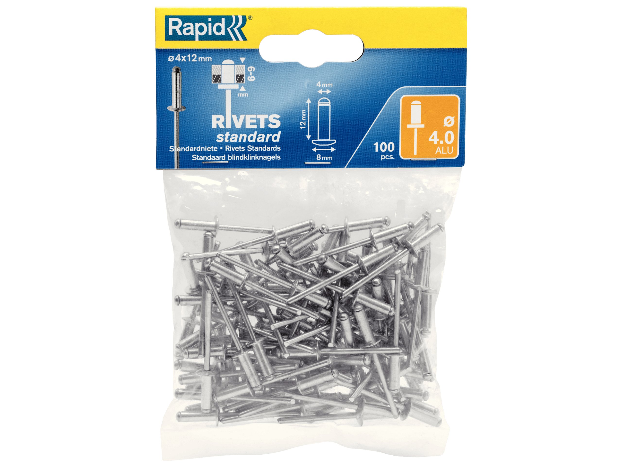 Nity Rapid standardowe 4,0 x 12 mm – Idealne do łączenia metali