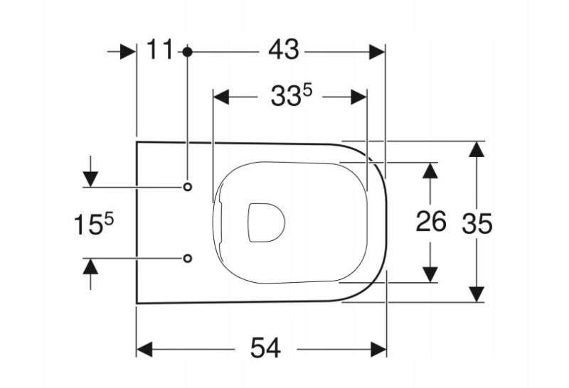 Wymiary i parametry – Szczegóły dotyczące miski WC Geberit Selnova Square Premium