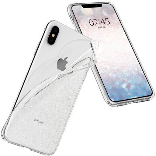 etui liquid crystal glitter spigen apple iphone xs max crystal clear