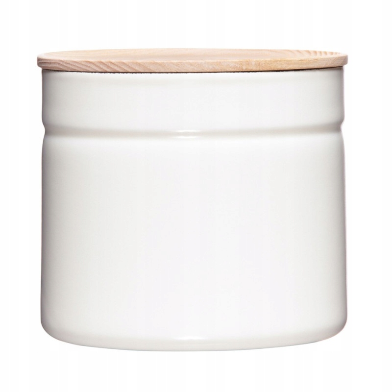 Riess - Pojemnik z drewnianą pokrywą 1,3l Pure White – Idealne rozwiązanie do przechowywania